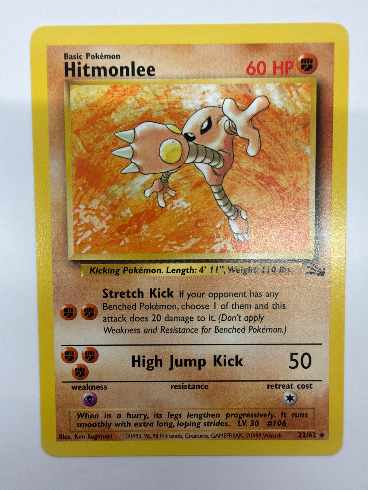 Pokémon TCG - Fossil Unlimited Hitmonlee 22/62 Non-Holo NM