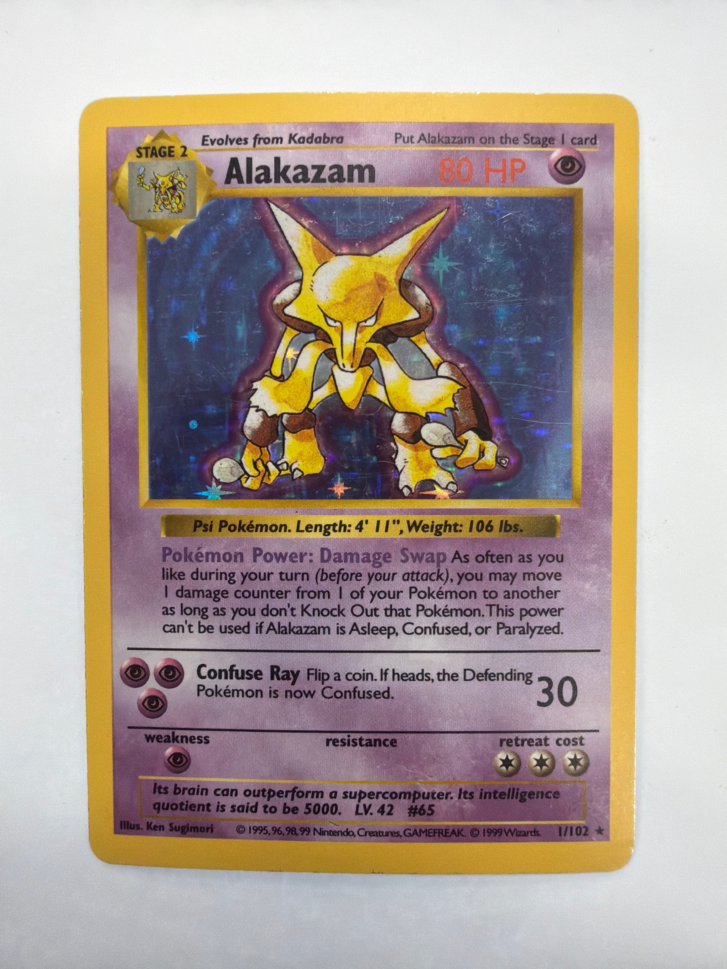 Pokémon TCG - Base Set Unlimited Alakazam Holo 1/102 HP