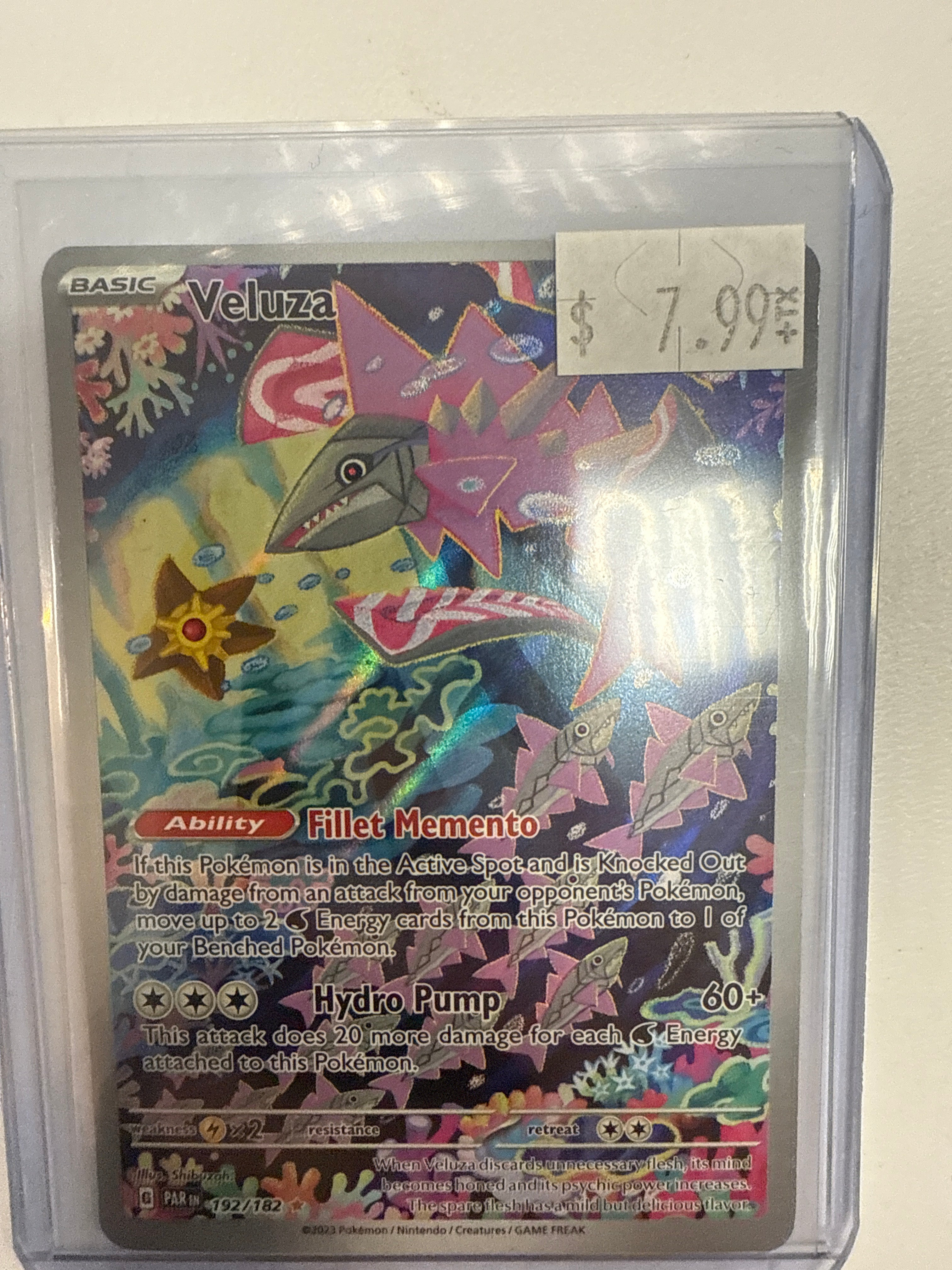 Pokemon TCG Veluza 192-182 Paradox Rift Illustration Rare NM True Believers Gaming and Collectibles Pokemon TCG Veluza 192-182 Paradox Rift Illustration Rare NM True Believers Gaming and Collectibles