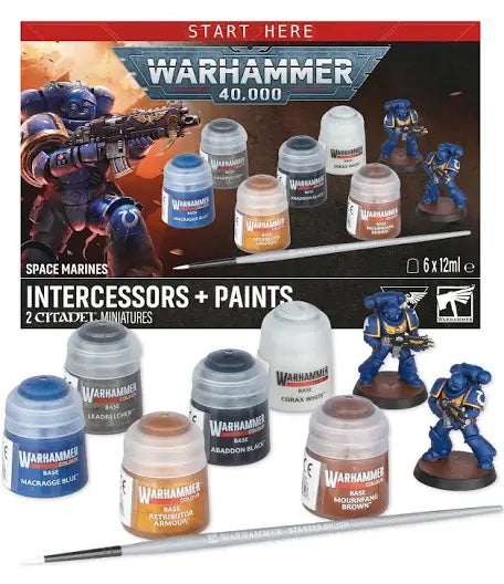 Warhammer 40,000 Space Marines Intercessors + Paints/Peintures Kit