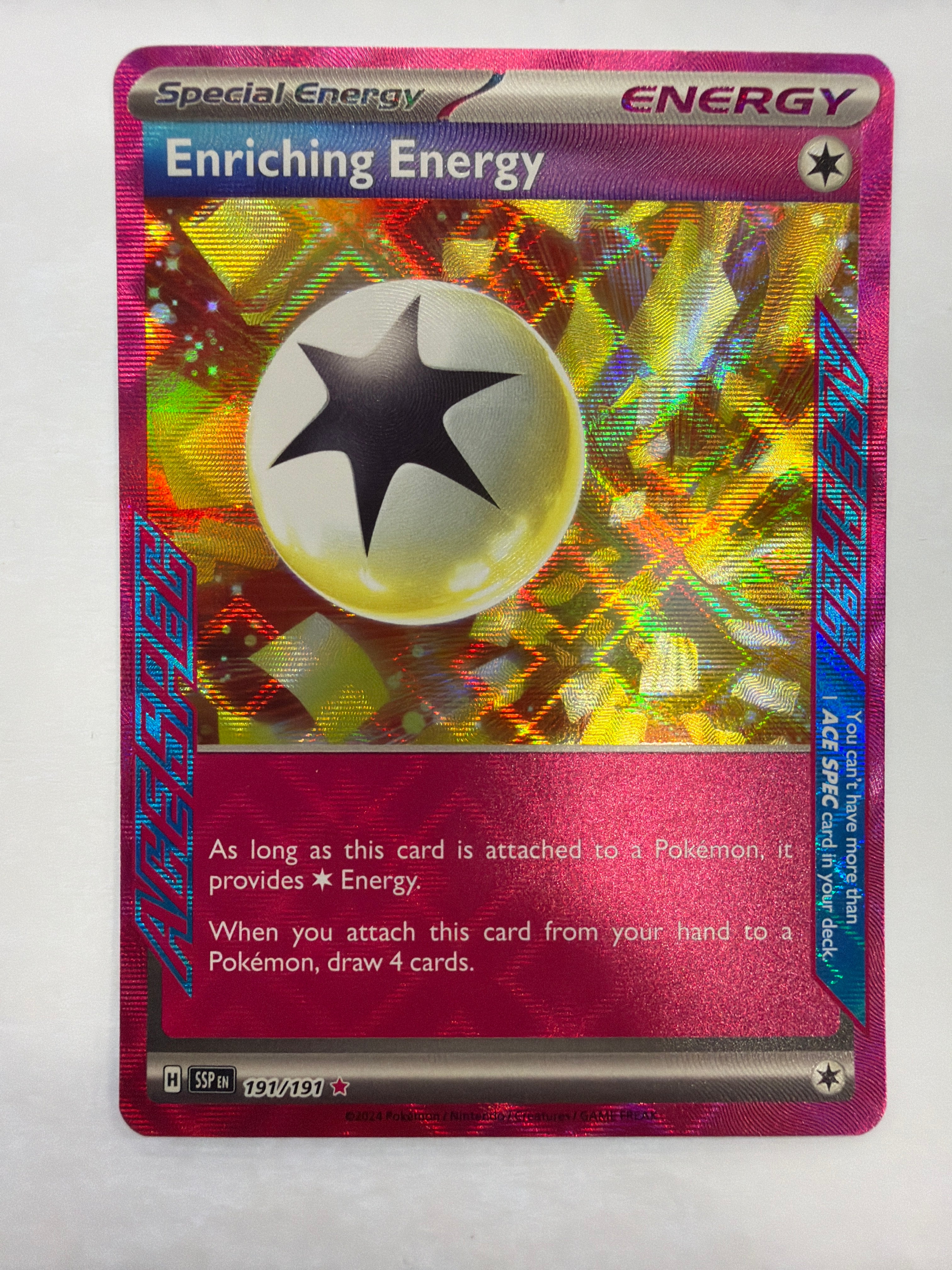 Pokémon TCG - Surging Sparks Enriching Energy 191/191 Ace Spec NM