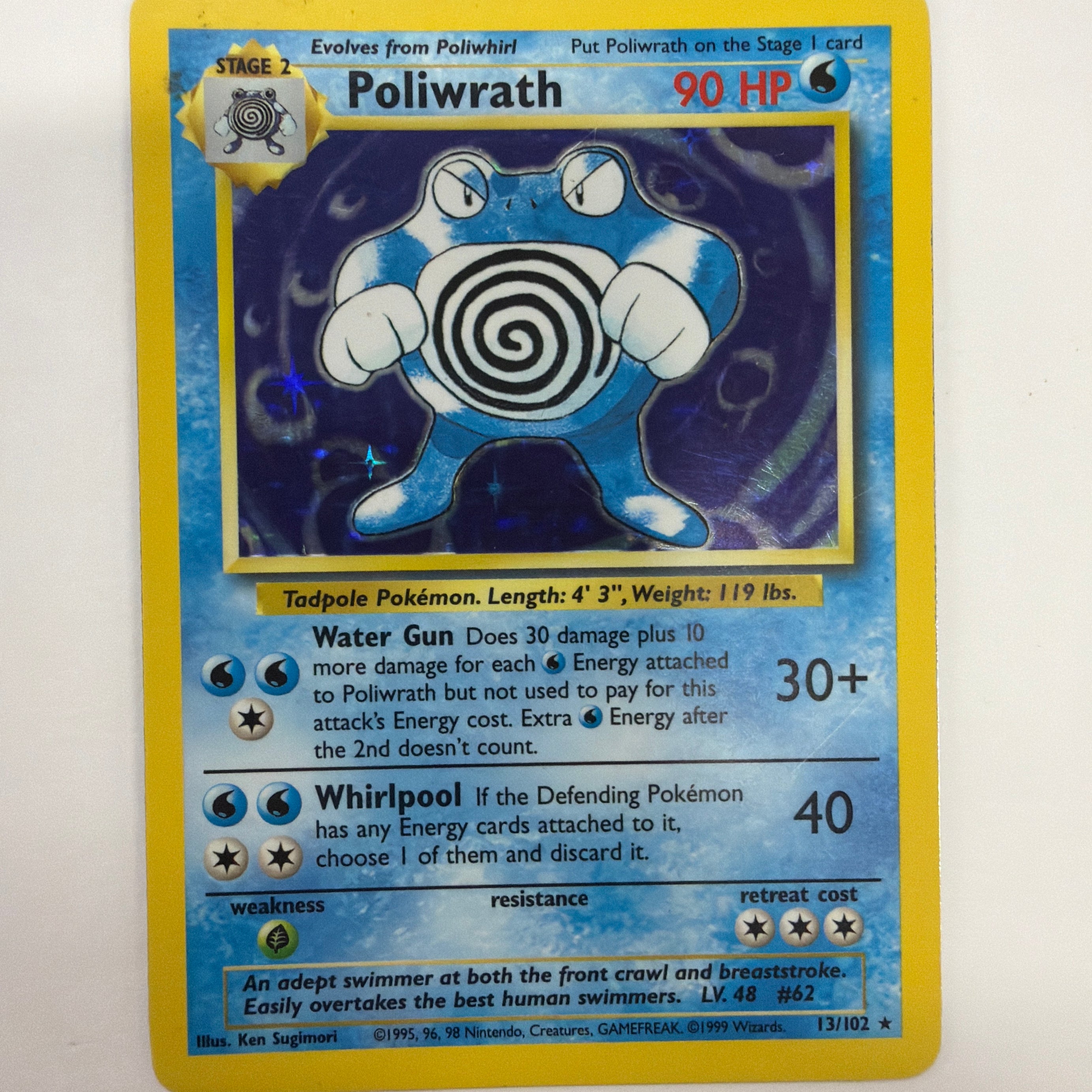 Pokémon TCG - Base Set Unlimited Poliwhirl 13/102 Holo MP