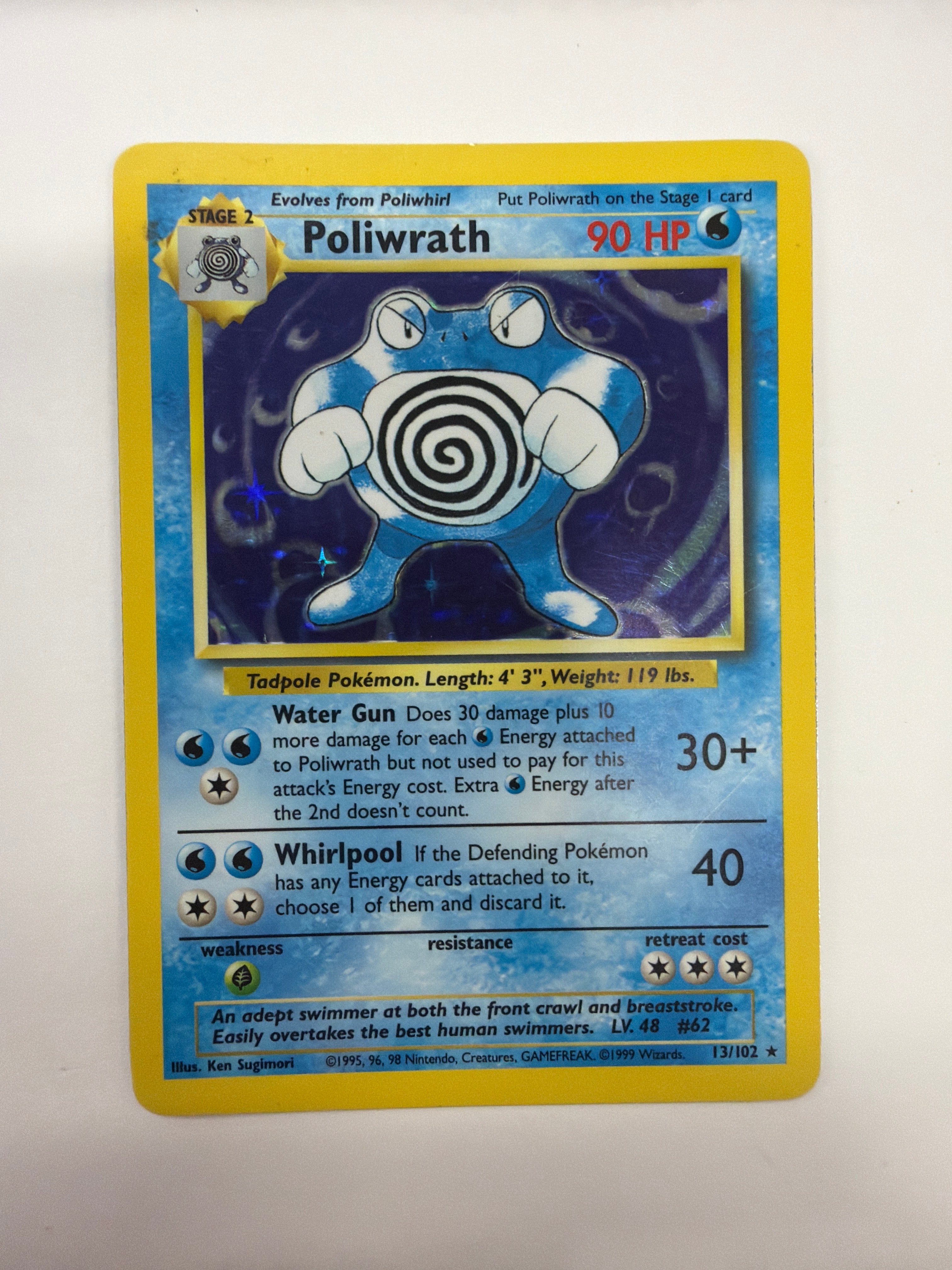 Pokémon TCG - Base Set Unlimited Poliwhirl 13/102 Holo MP