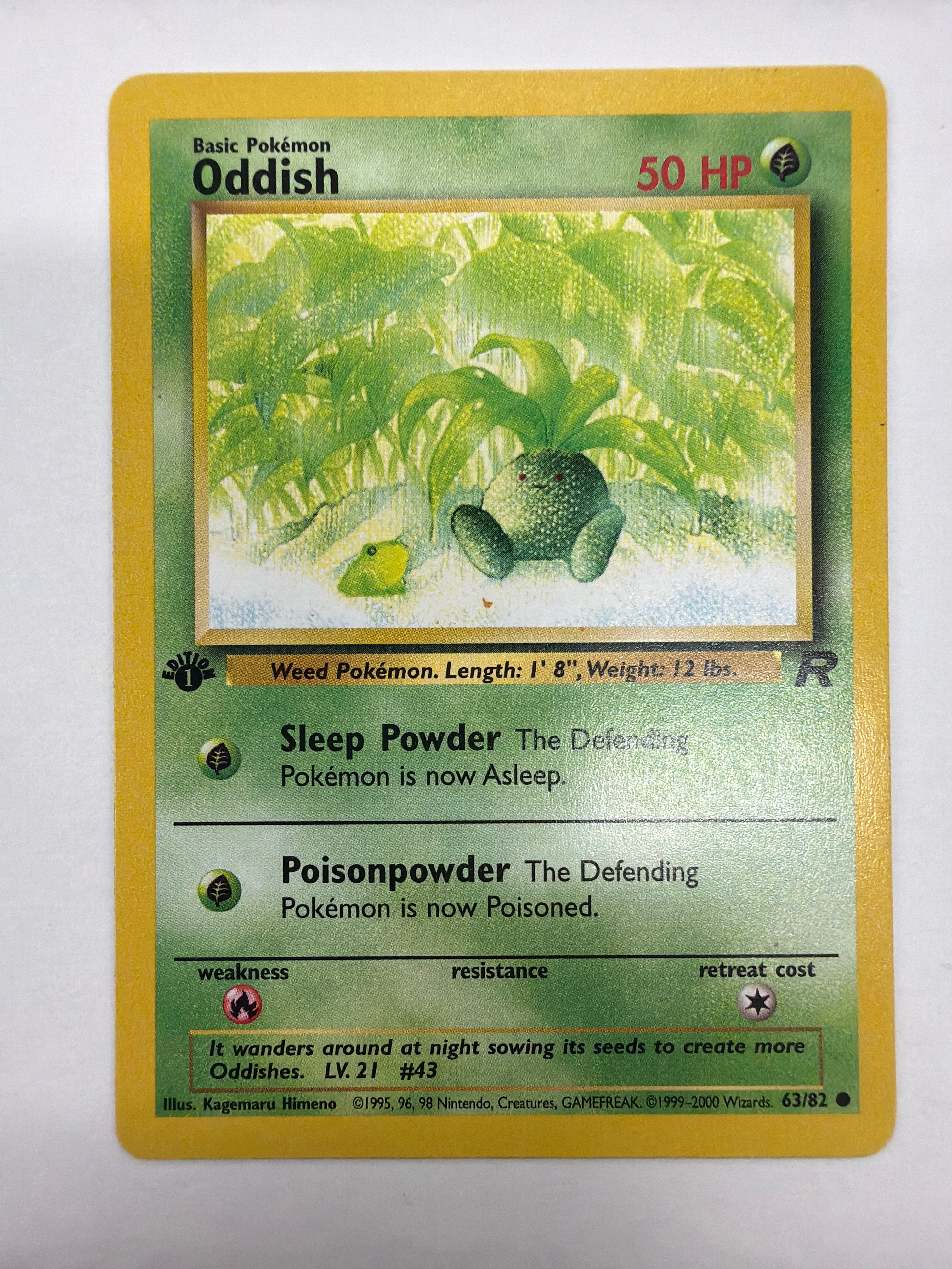 Pokémon TCG - Team Rocket 1st Edition Oddish 63/82 Non-Holo NM