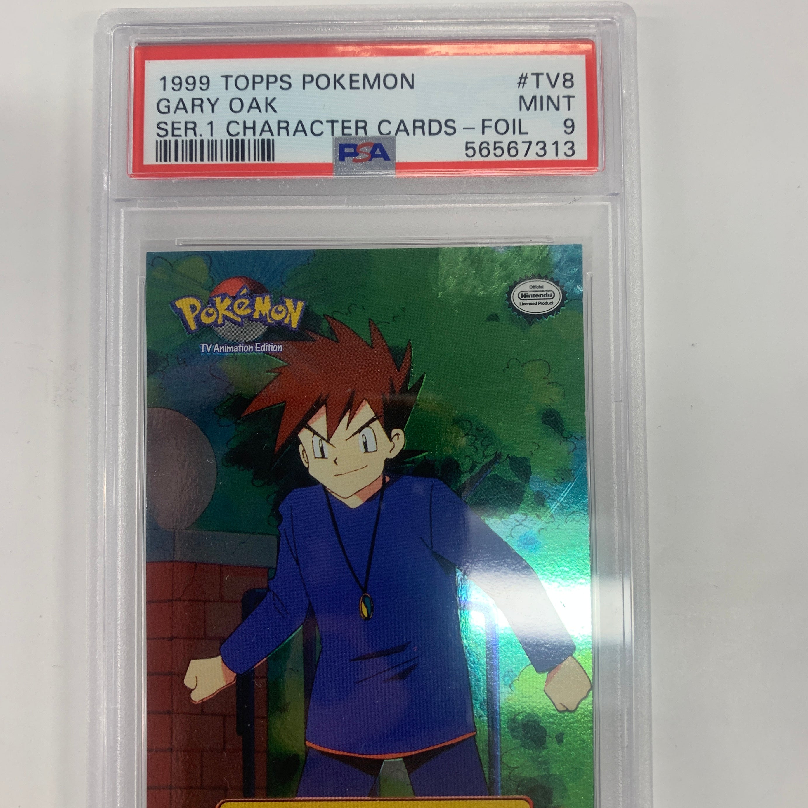 Pokémon TCG - PSA Mint 9 Pokemon Topps Ser.1 Character Cards Gary Oak TV8 Foil