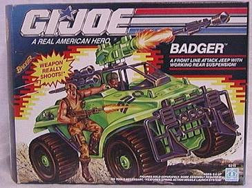 Hasbro G.I.Joe Badger A Front Line Attack Jeep with Working Rear Suspension
