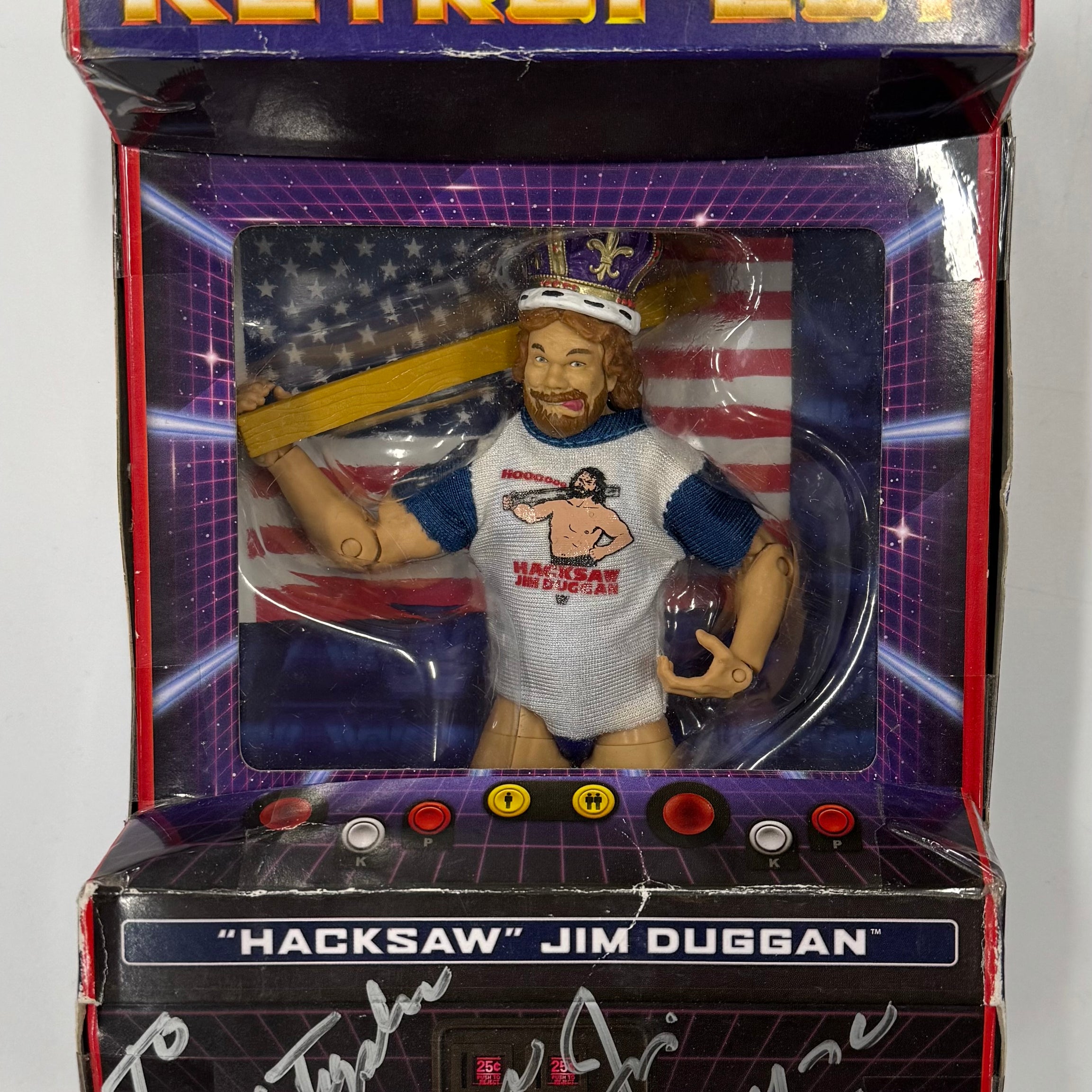 WWE Mattel Elite Collection RetroFest Hacksaw Jim Duggan Signed Action Figure W/ JSA Cerftication