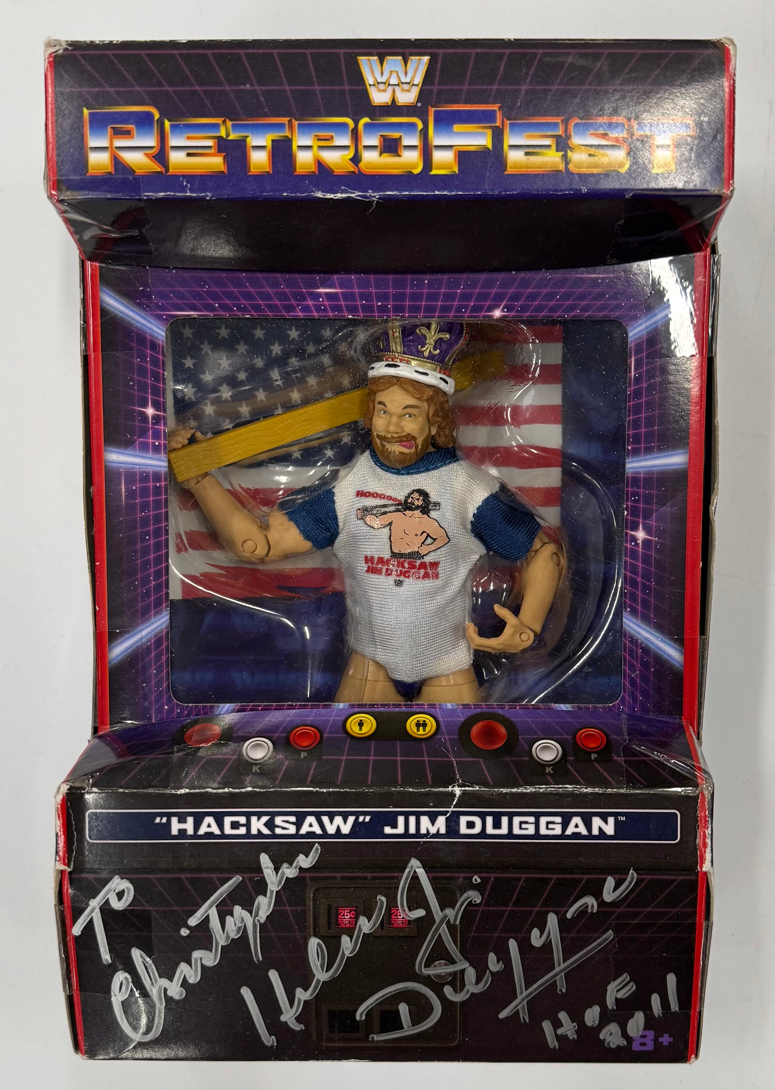 WWE Mattel Elite Collection RetroFest Hacksaw Jim Duggan Signed Action Figure W/ JSA Cerftication