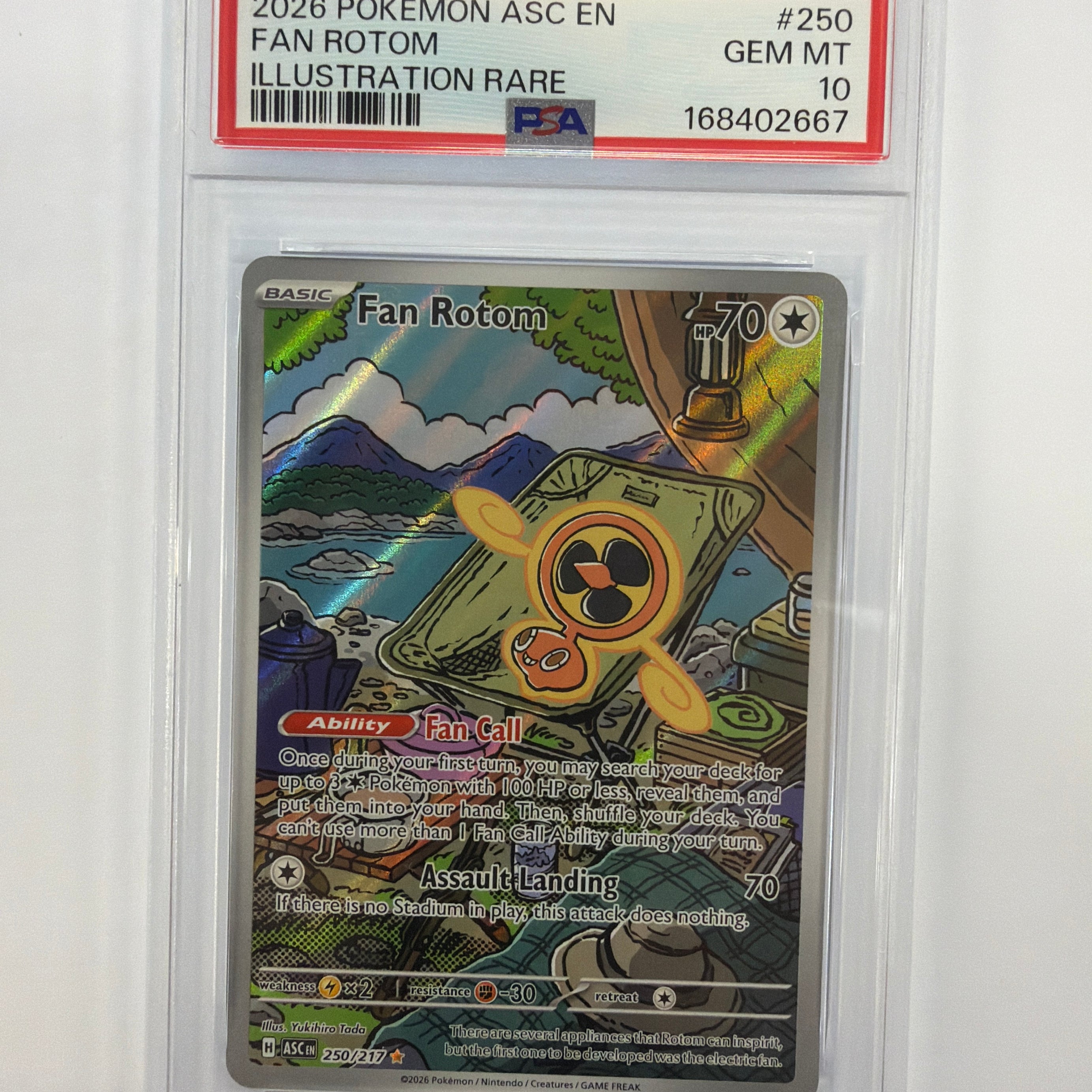 Pokémon TCG - PSA Gem MT 10 Ascended Heroes Fan Rotom 250/217 Illustration Rare