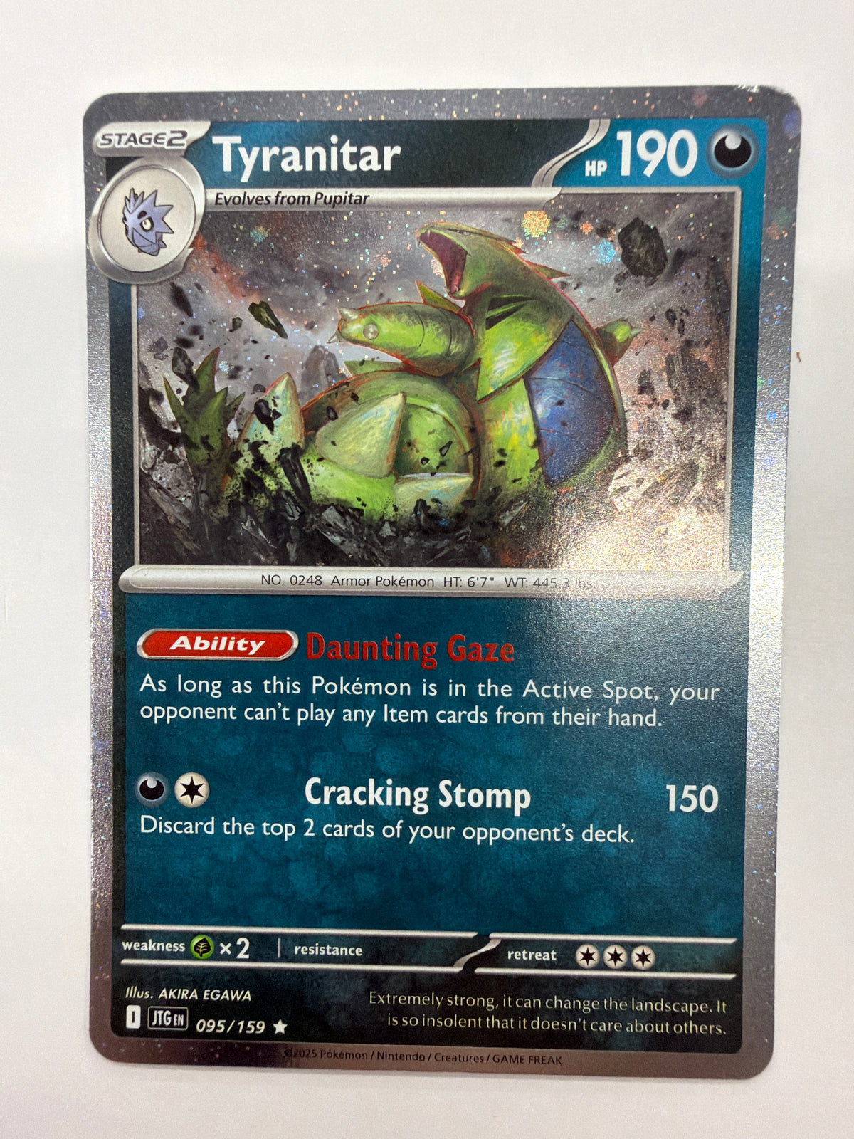 Pokémon TCG - Scarlet & Violet Promo Tyranitar 095/159 Cosmo Holo DMG