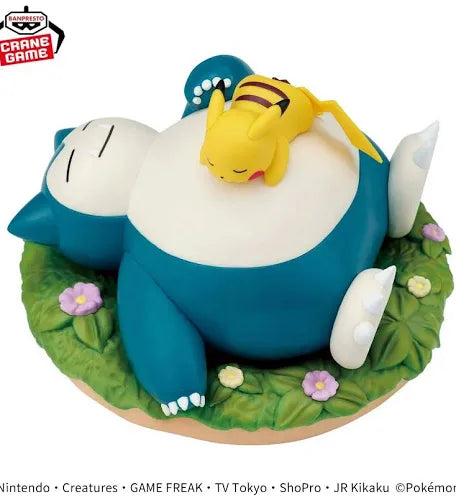 Bandai Banpresto Pokémon Snorlax and Pikachu Relaxing Time Statue