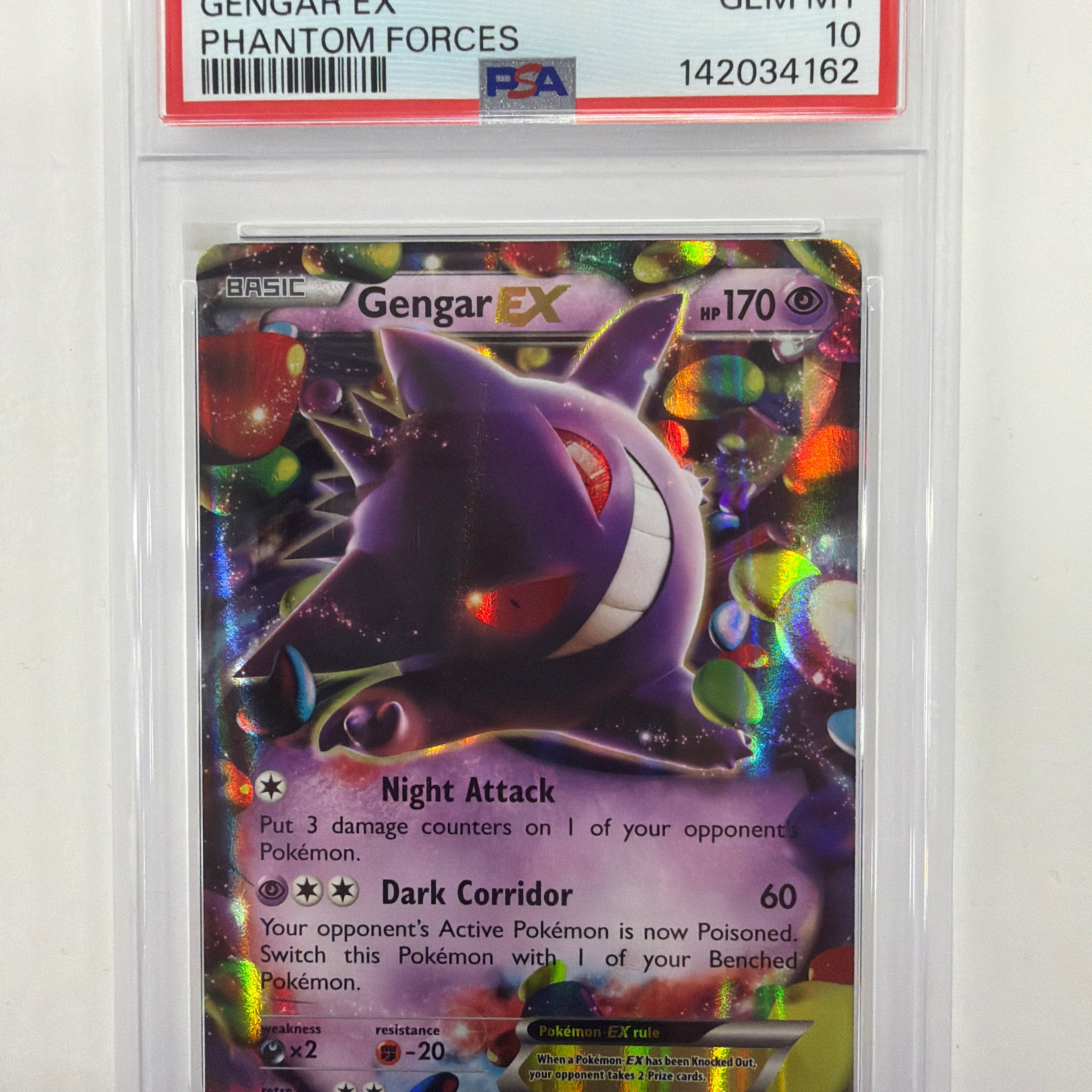 Pokémon TCG - PSA Gem MT 10 Phantom Forces Gengar EX 34/119