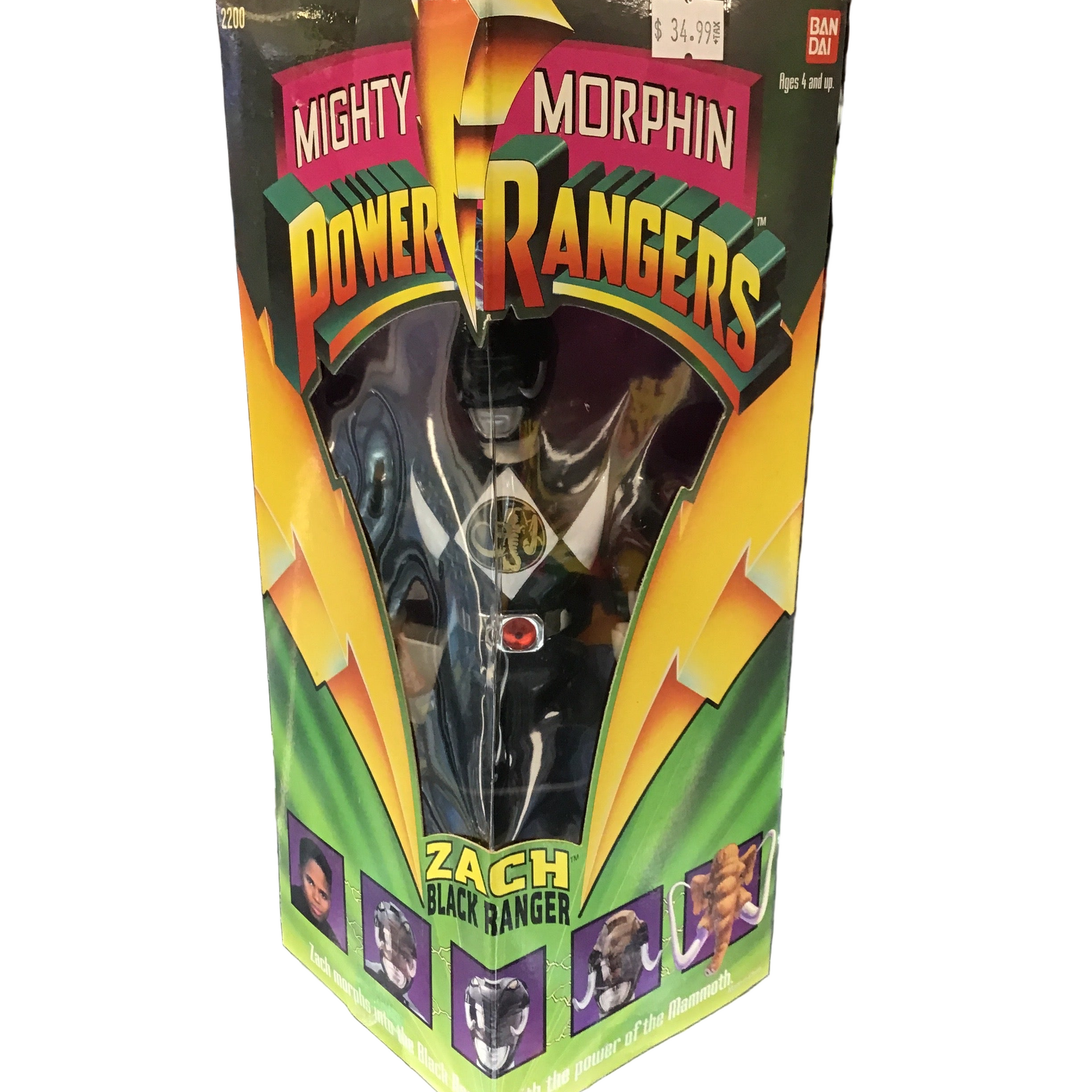 Bandai Mighty Morphin Power Rangers Zach Black Ranger Action Figure