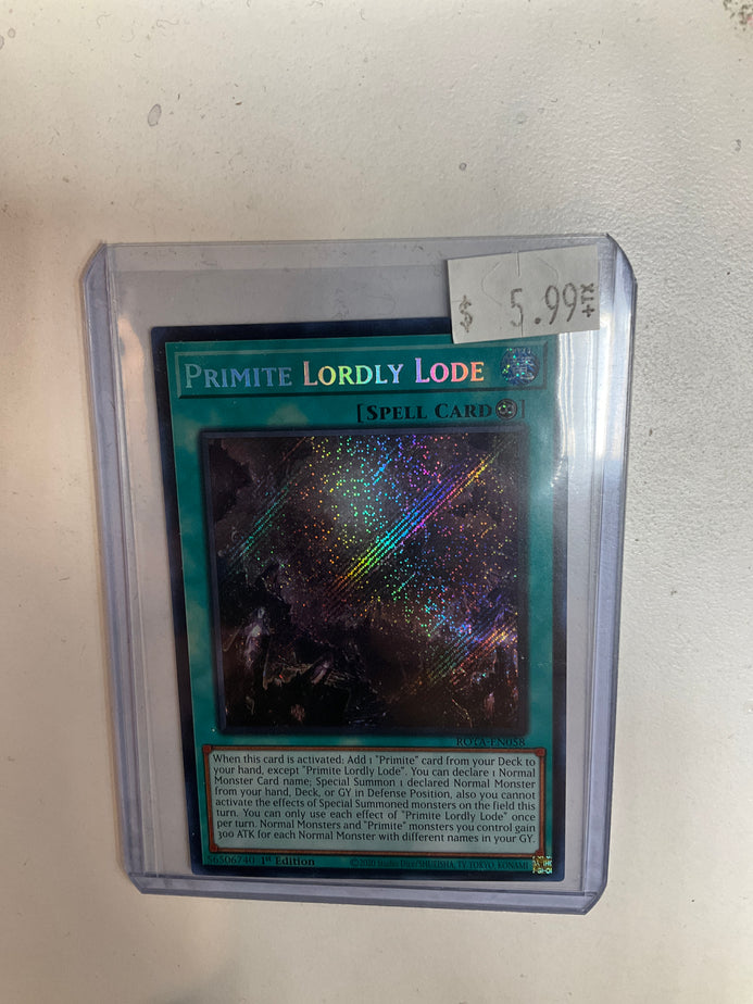 yugioh primite cards TCG Yugioh Primite Lordly Lode ROTA-EN058 1st Edition NM – True Believers Gaming and Collectibles
