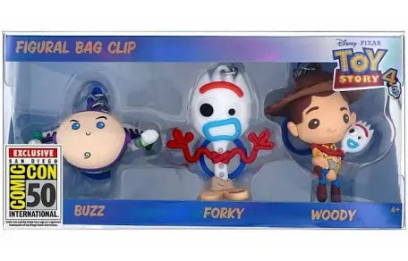 Monogram Disney Pixar Toy Story 4 San Diego Comic Con SDCC Exclusive Buzz, Forky, and Woody Figural Keyring 3 Pack