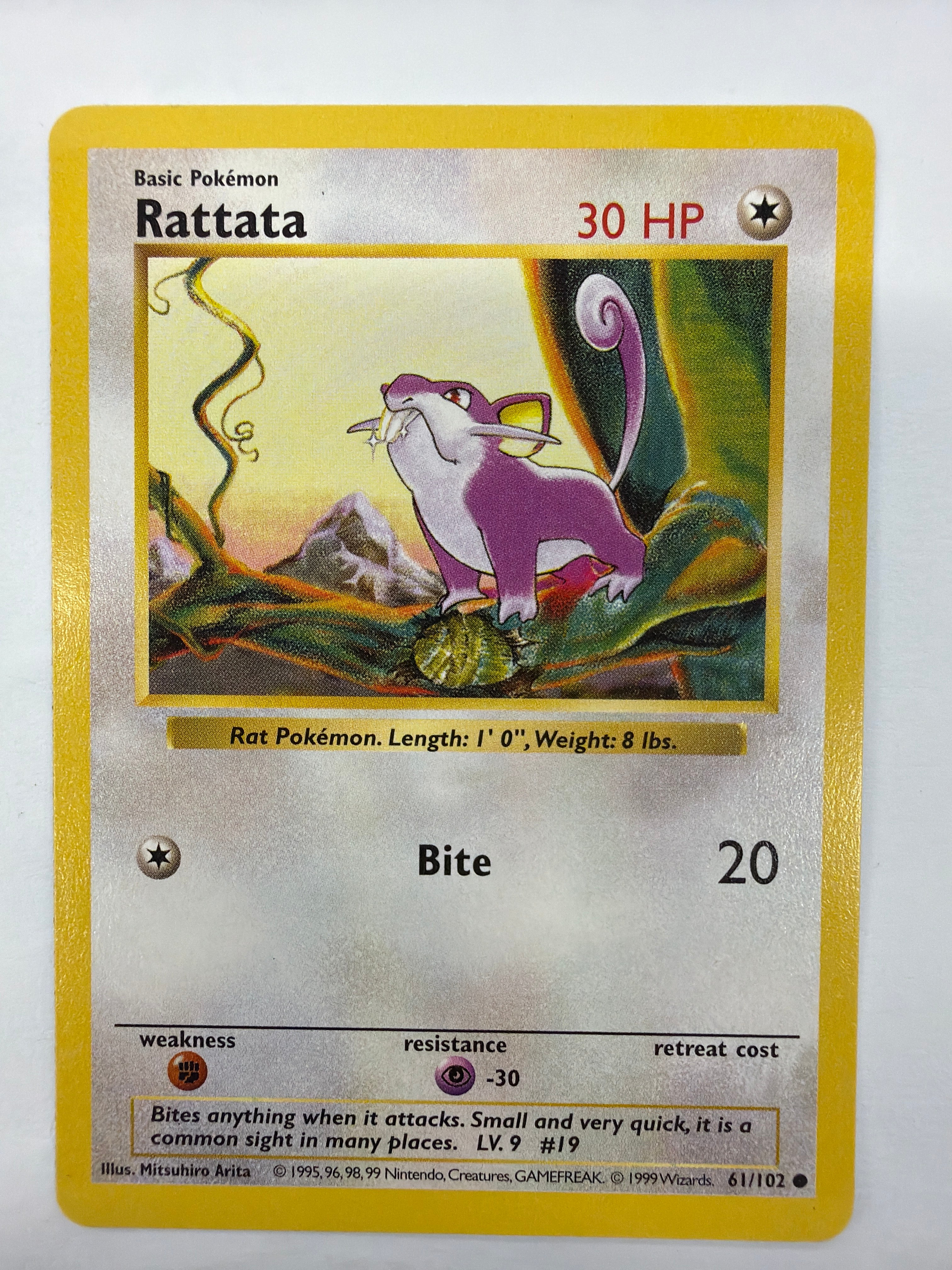 Pokémon TCG - Base Set Unlimited Rattata 61/102 Shadowless NM