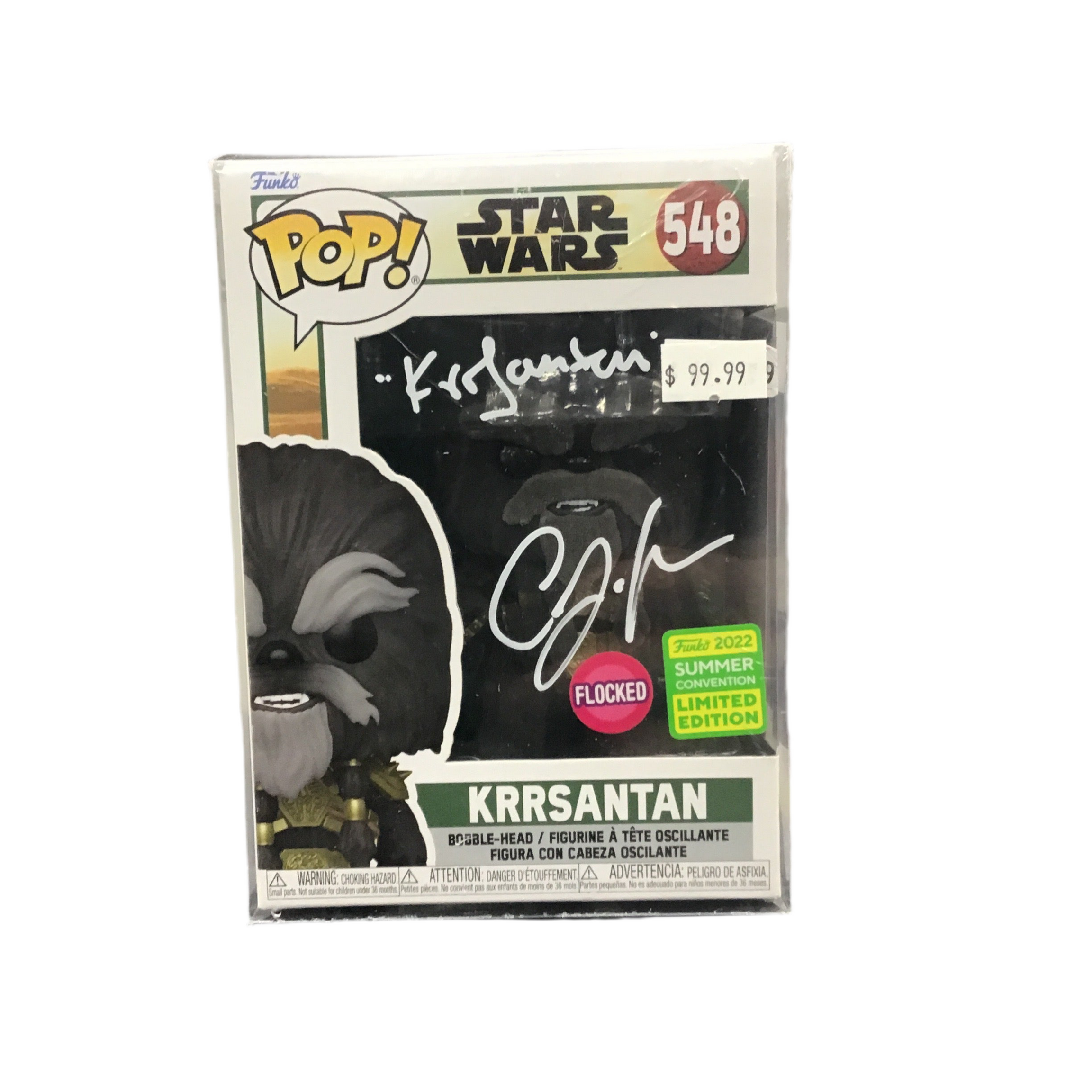 SIGNED Funko Pop! Star Wars Summer Convention Limited Edition Flocked Krrsantan #548 JSA Certified
