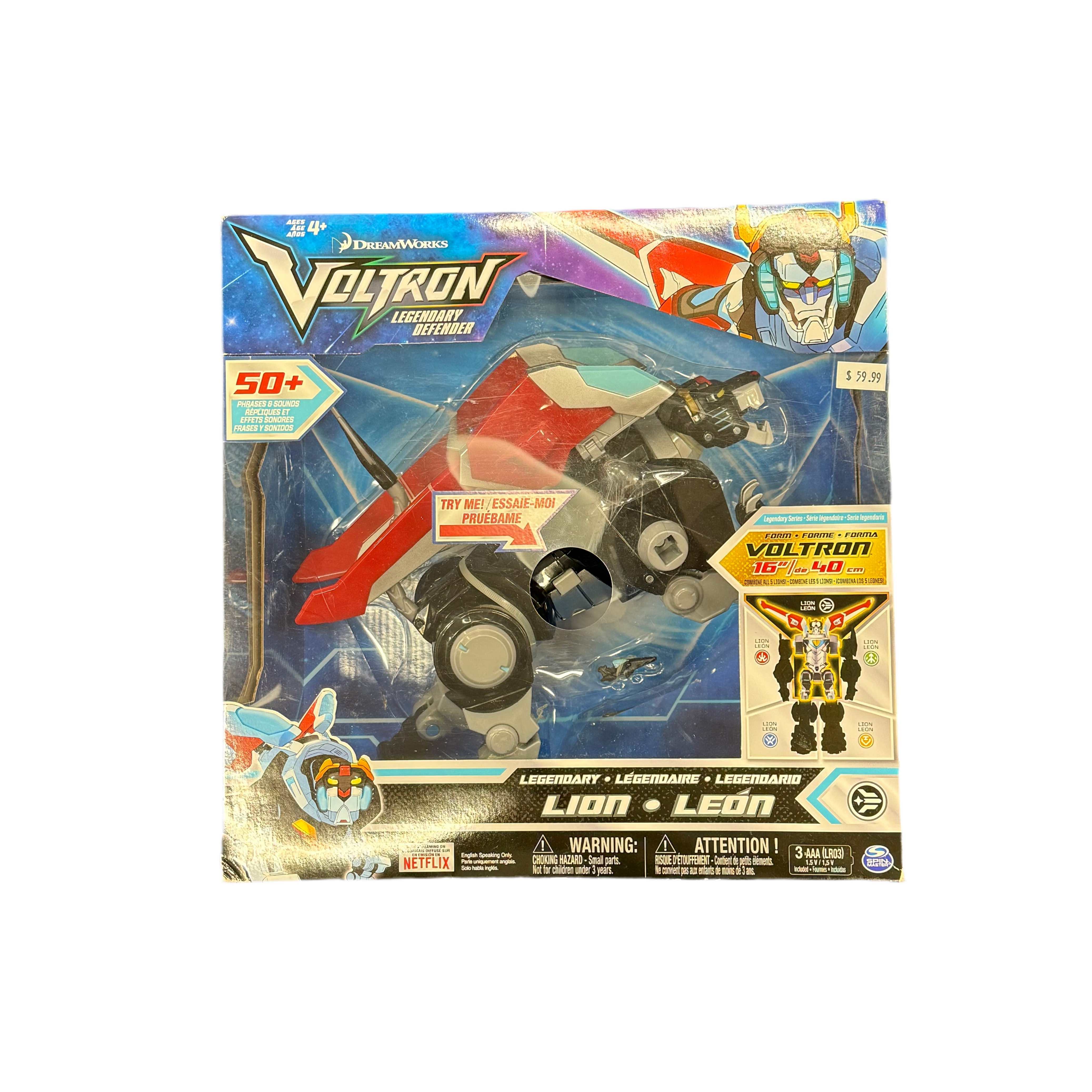 Playmates Dreamworks Voltron Legendary Defender Legendary Black Lion Deluxe Figure