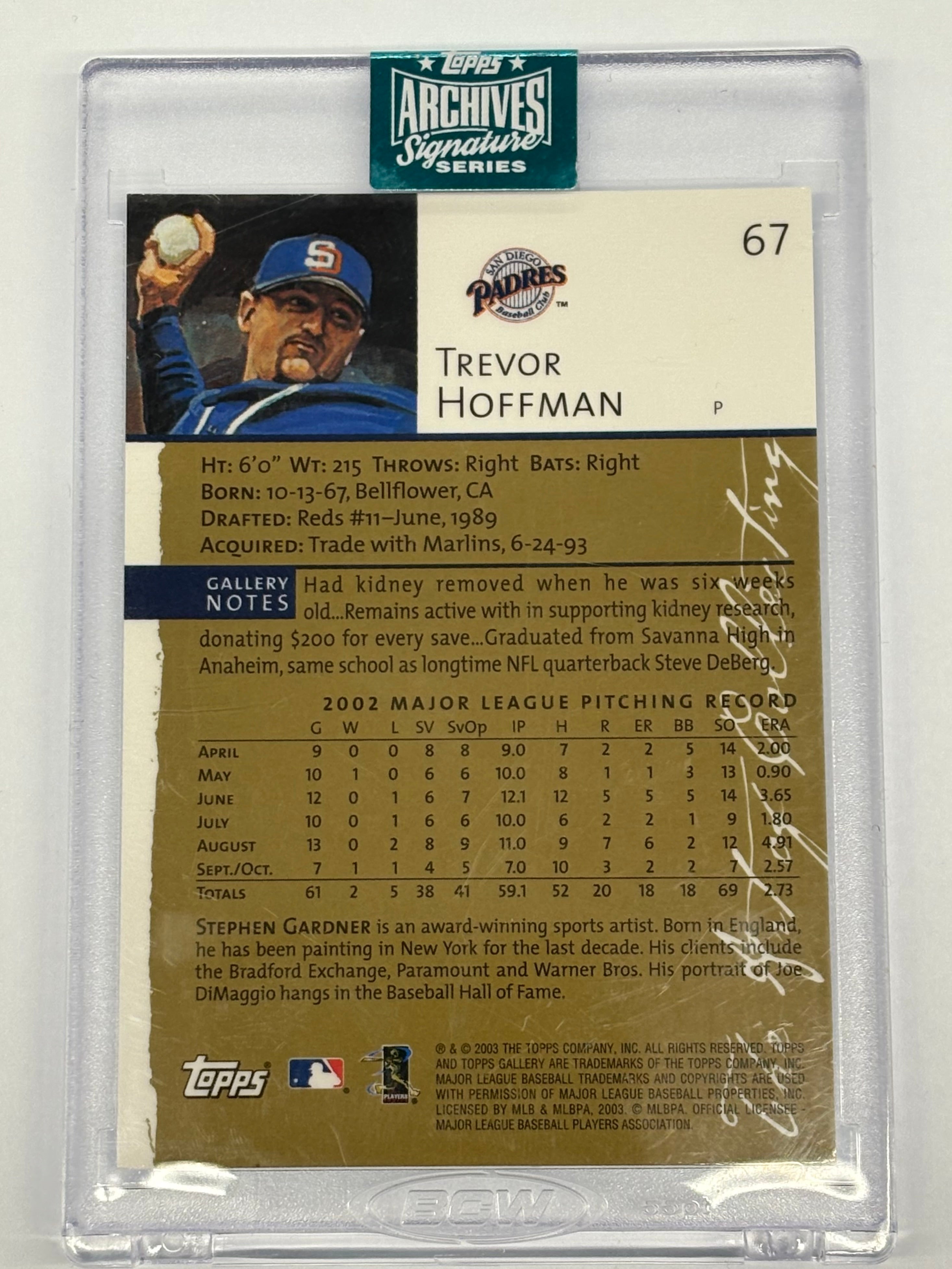 2024 Topps Archives Signature Series Trevor Hoffman Certified Autograph #64 Numbered 3/3
