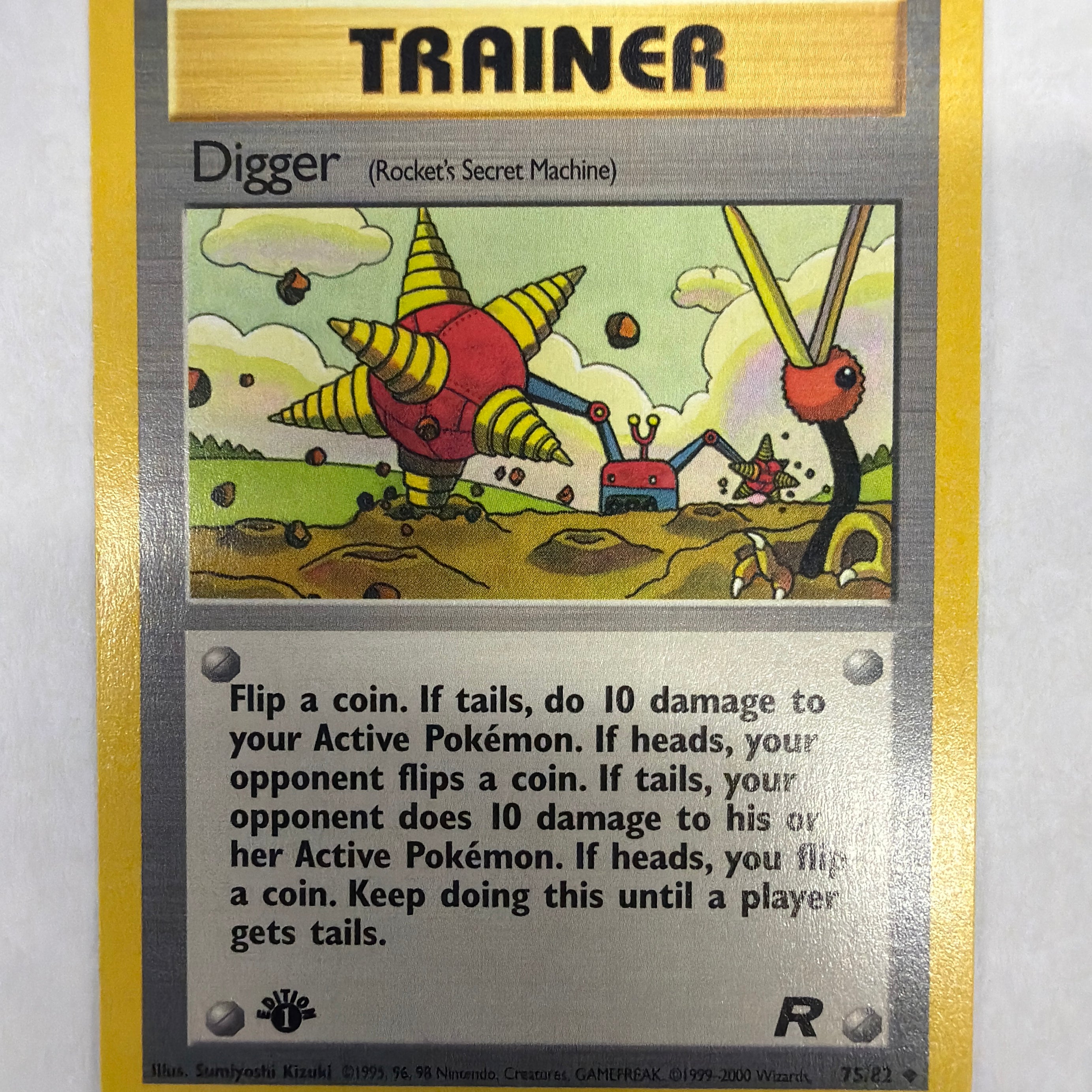 Pokémon TCG - Team Rocket 1st Edition Digger (Rocket's Secret Machine) 75/82 Non-Holo NM