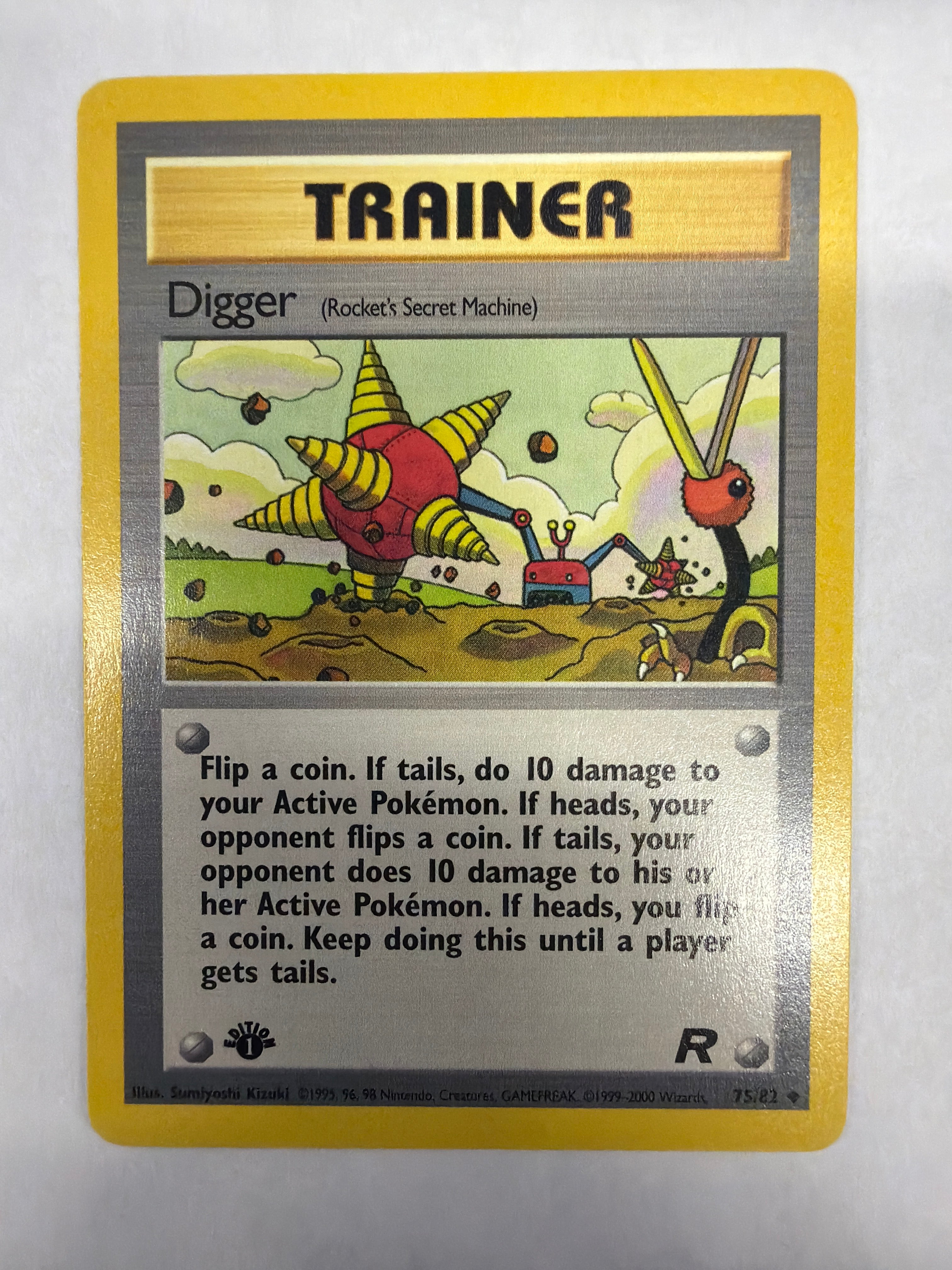 Pokémon TCG - Team Rocket 1st Edition Digger (Rocket's Secret Machine) 75/82 Non-Holo NM