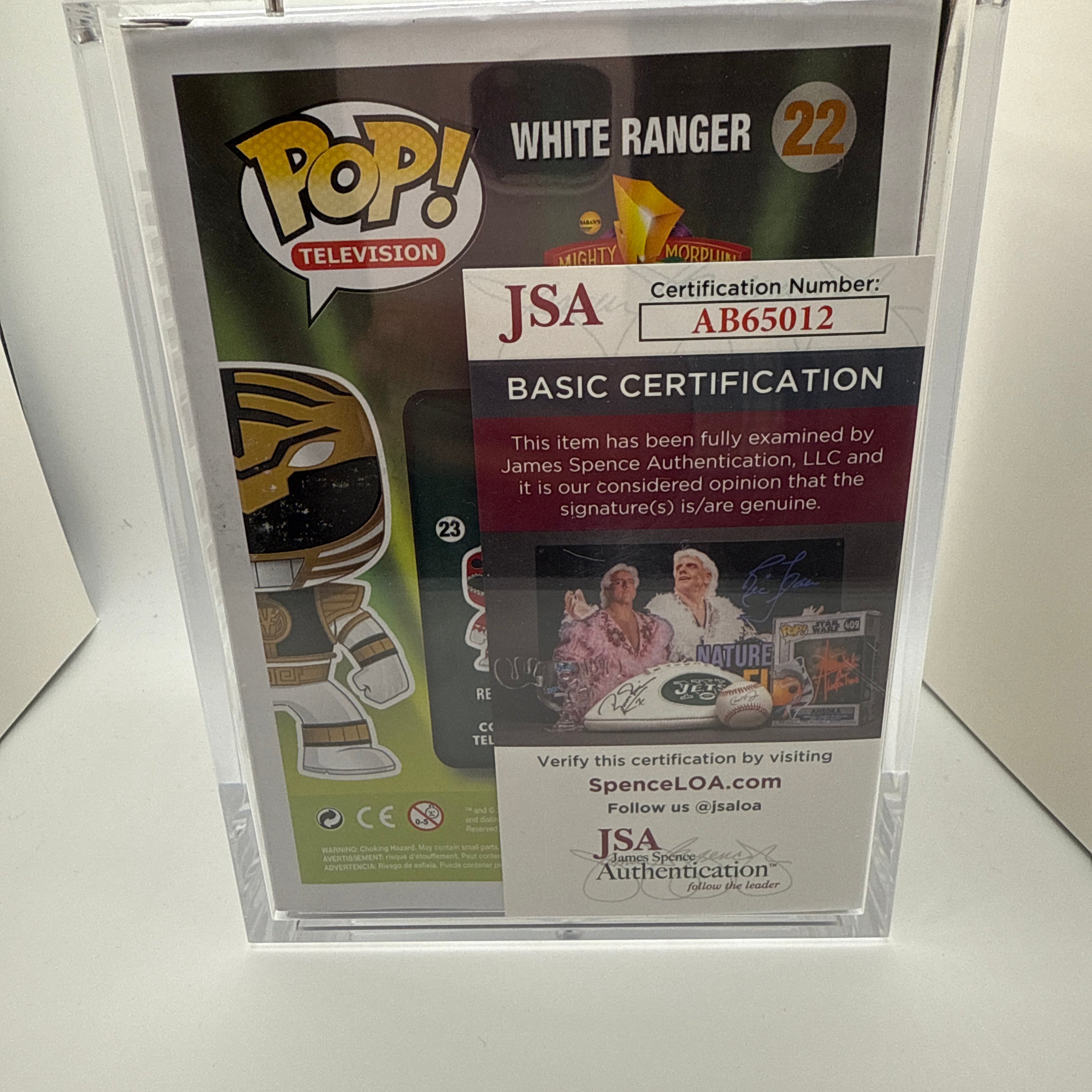 Signed Funko Pop Television, Mighty Morphin Power Rangers White Ranger #22