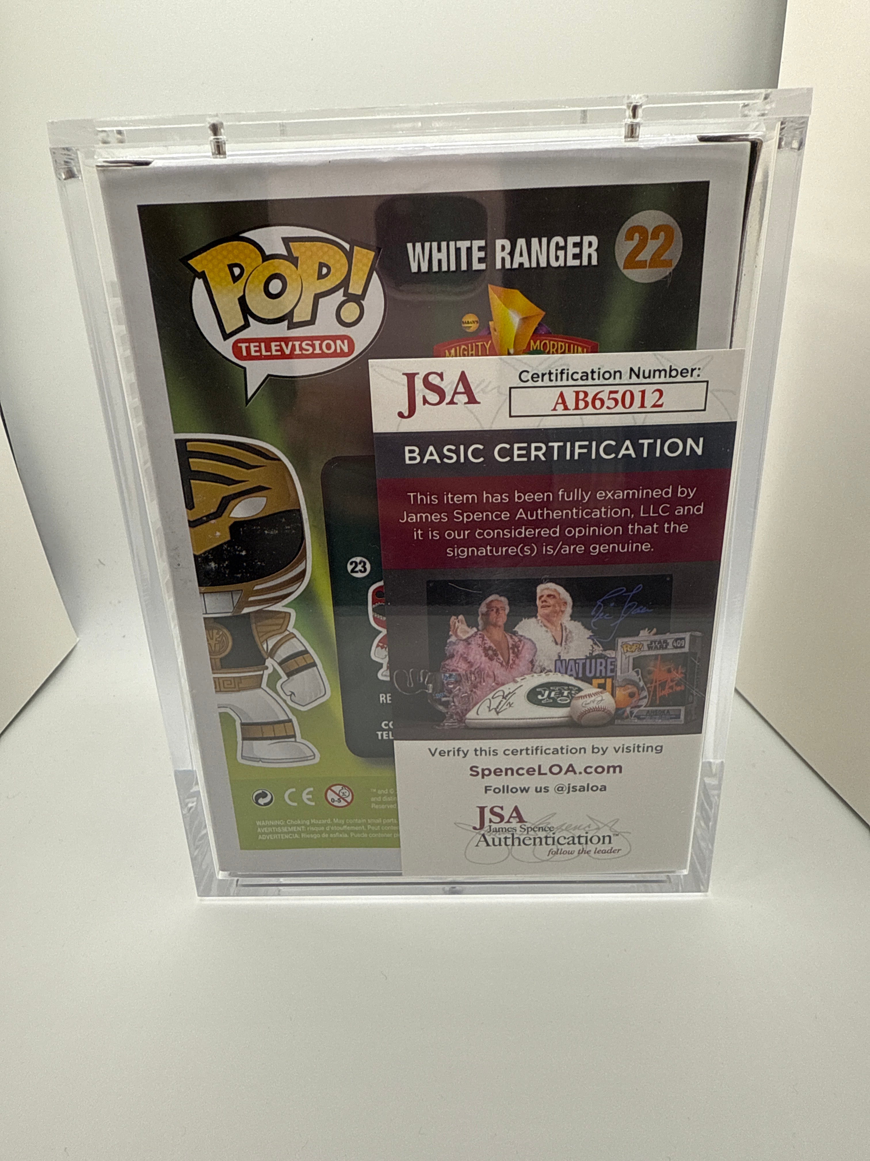 Signed Funko Pop Television, Mighty Morphin Power Rangers White Ranger #22