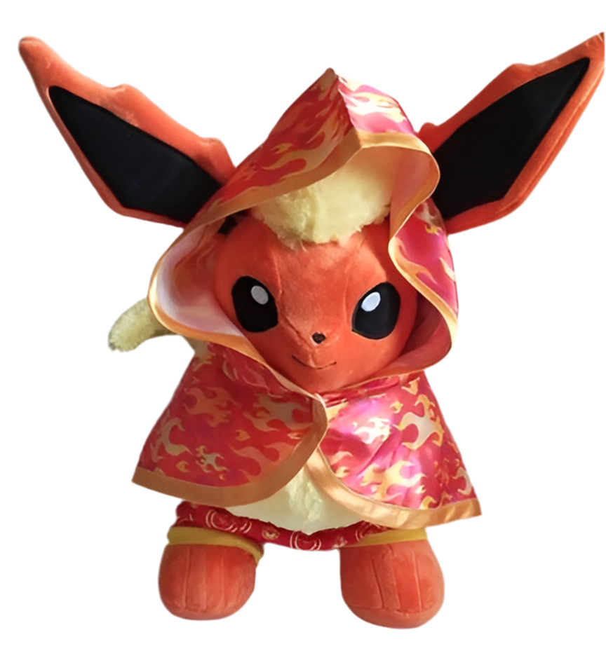 Build-A-Bear Workshop Pokémon Flareon W/ Cape And Sleeper Plush
