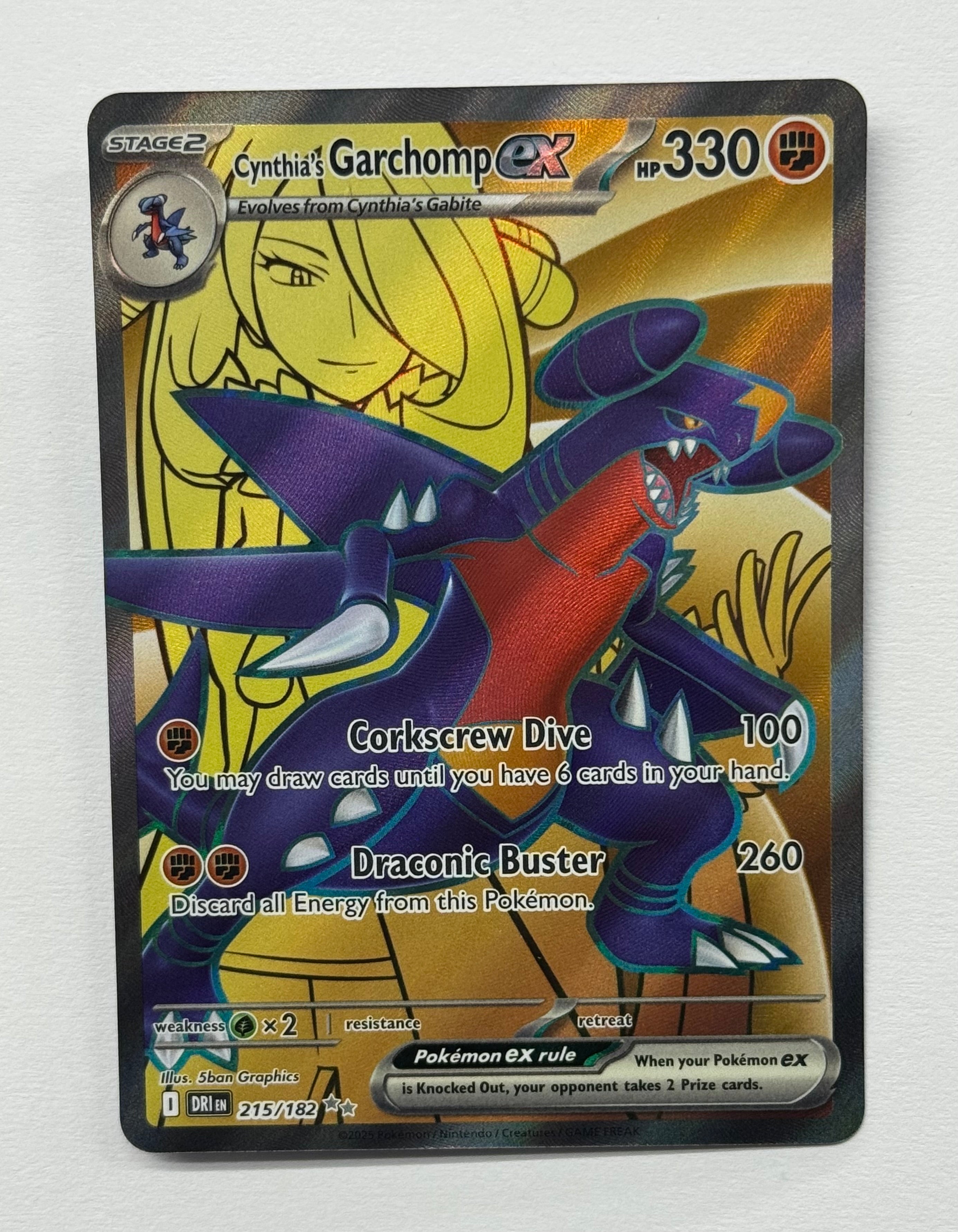 Pokémon TCG - Destined Rivals Cynthia’s Garchomp EX 215/182 NM