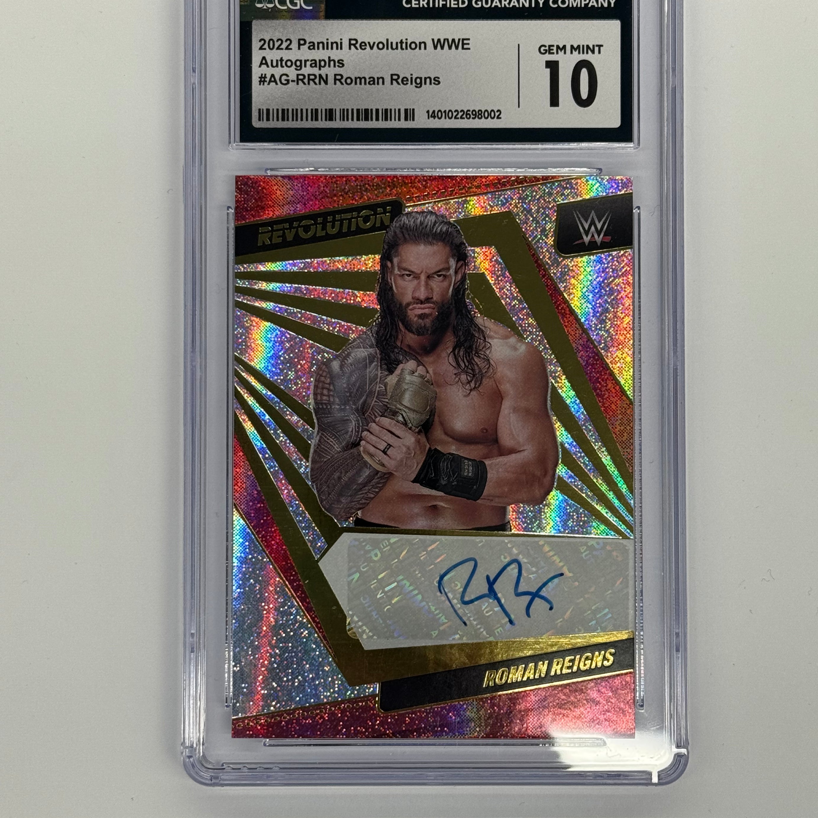 2022 Panini Revolution WWE CGC 10 GEM MINT Roman Reigns Autograph #AG-RRN