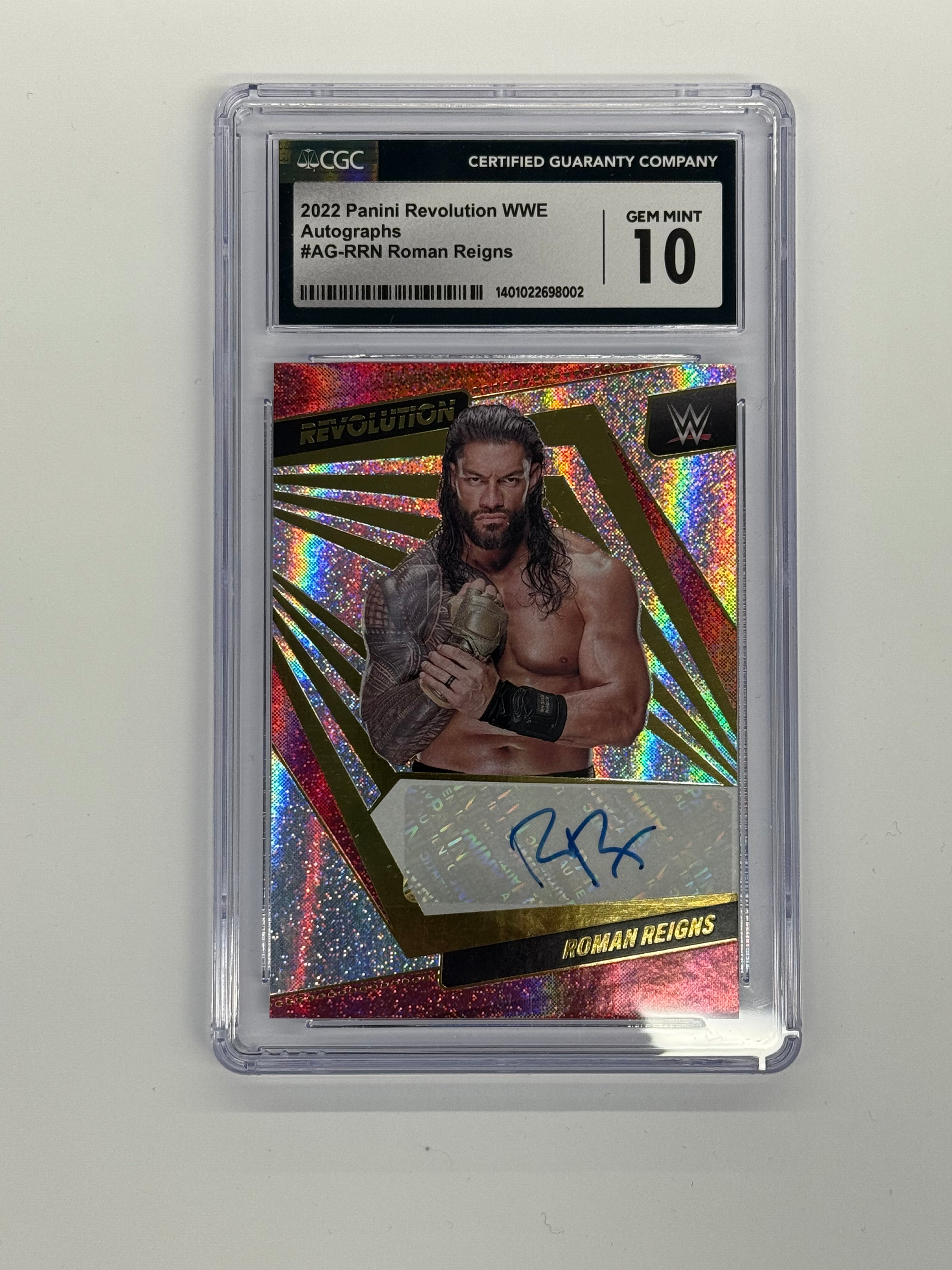 2022 Panini Revolution WWE CGC 10 GEM MINT Roman Reigns Autograph #AG-RRN