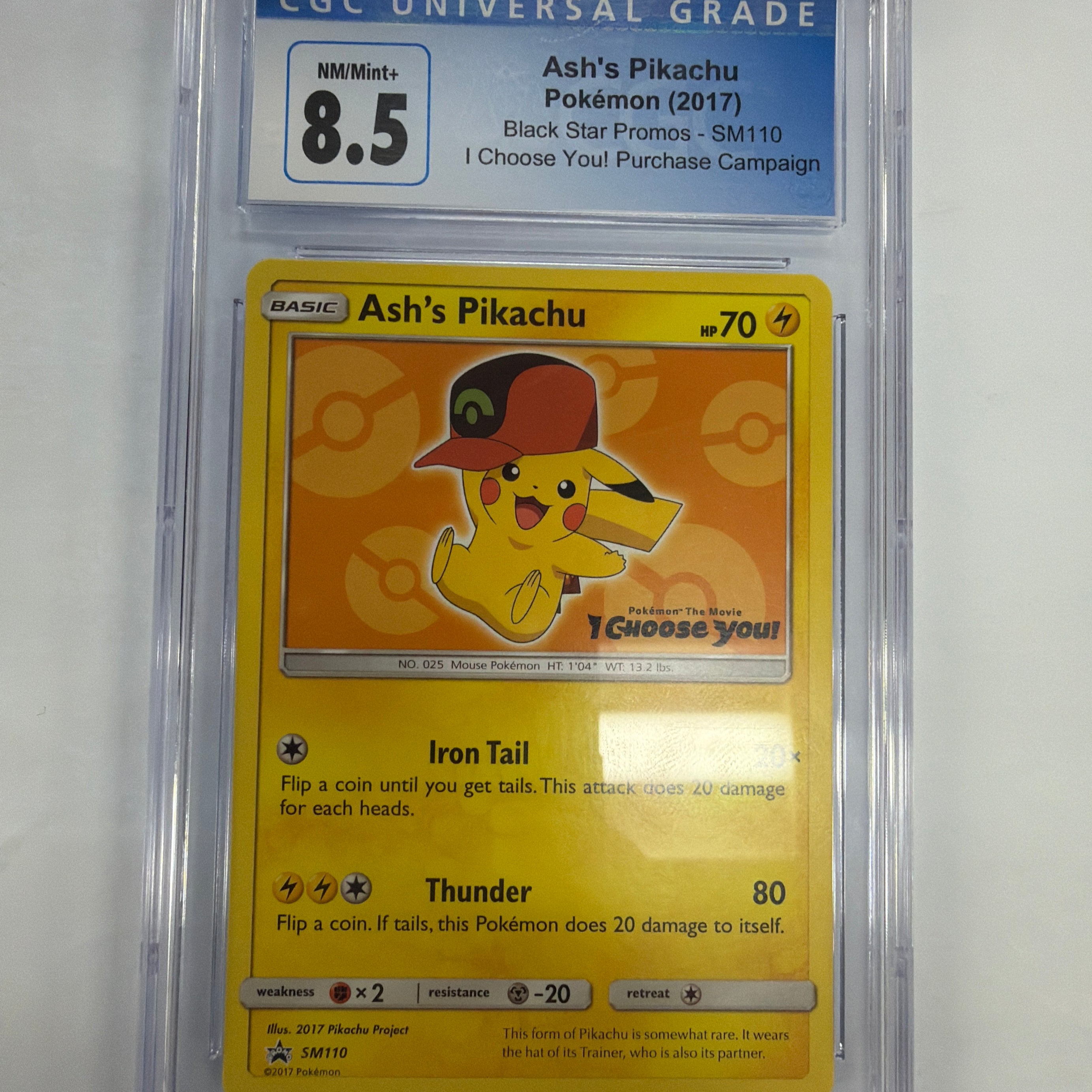 Pokemon TCG - CGC NM/Mint 8.5 Promo Ash's Pikachu SM110
