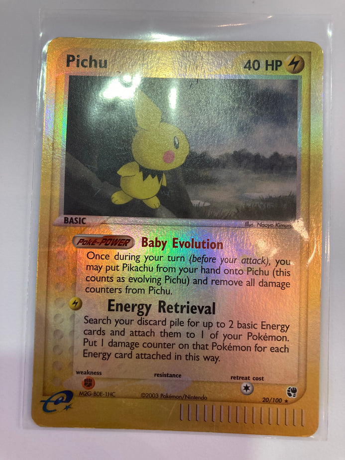 holographic pichu card Pokémon TCG Pichu 20/100 Sandstorm Reverse Holo eReader LP/MP – True Believers Gaming and Collectibles