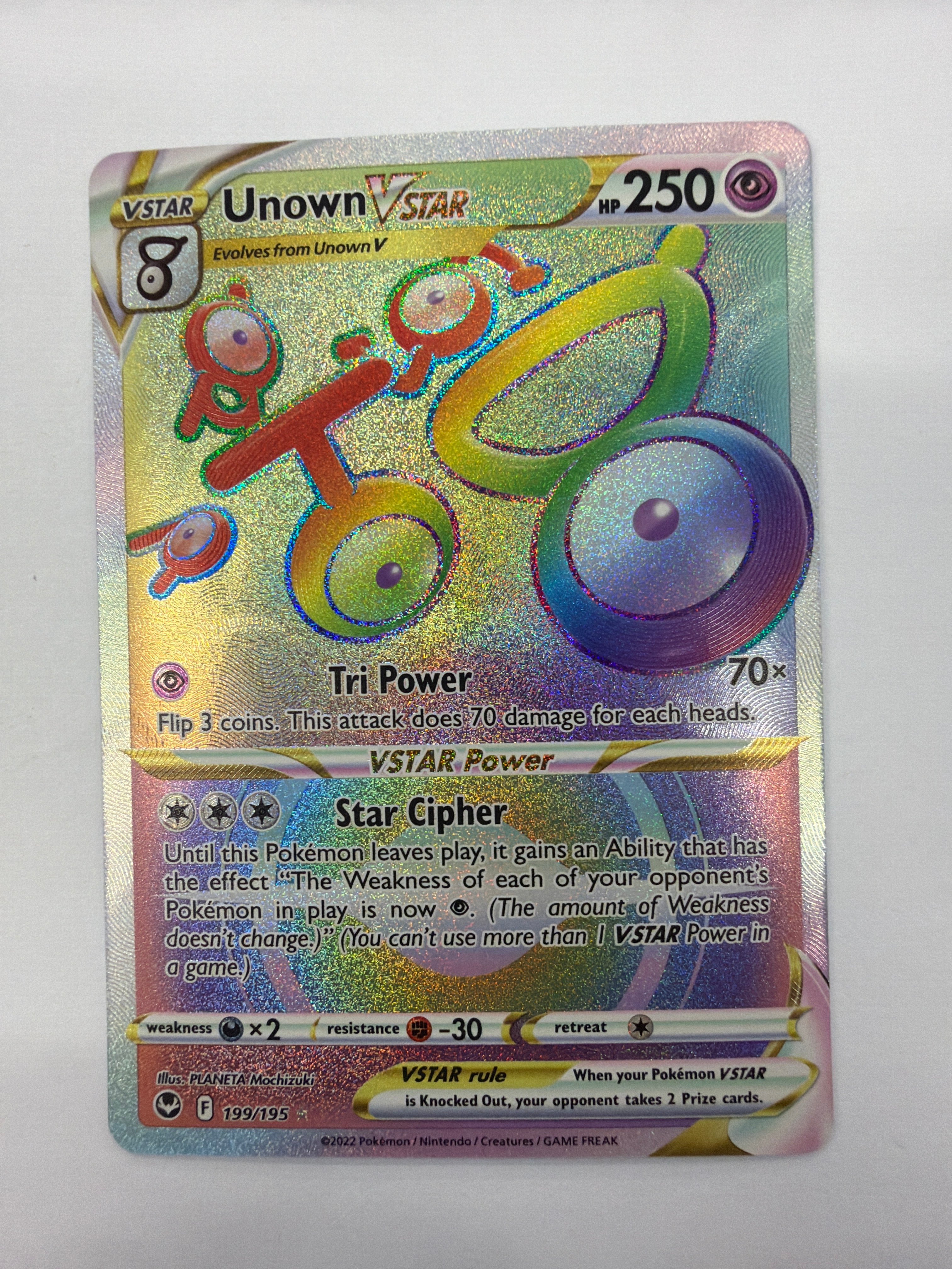 Pokémon TCG - Silver Tempest Unown Vstar 199/195 NM