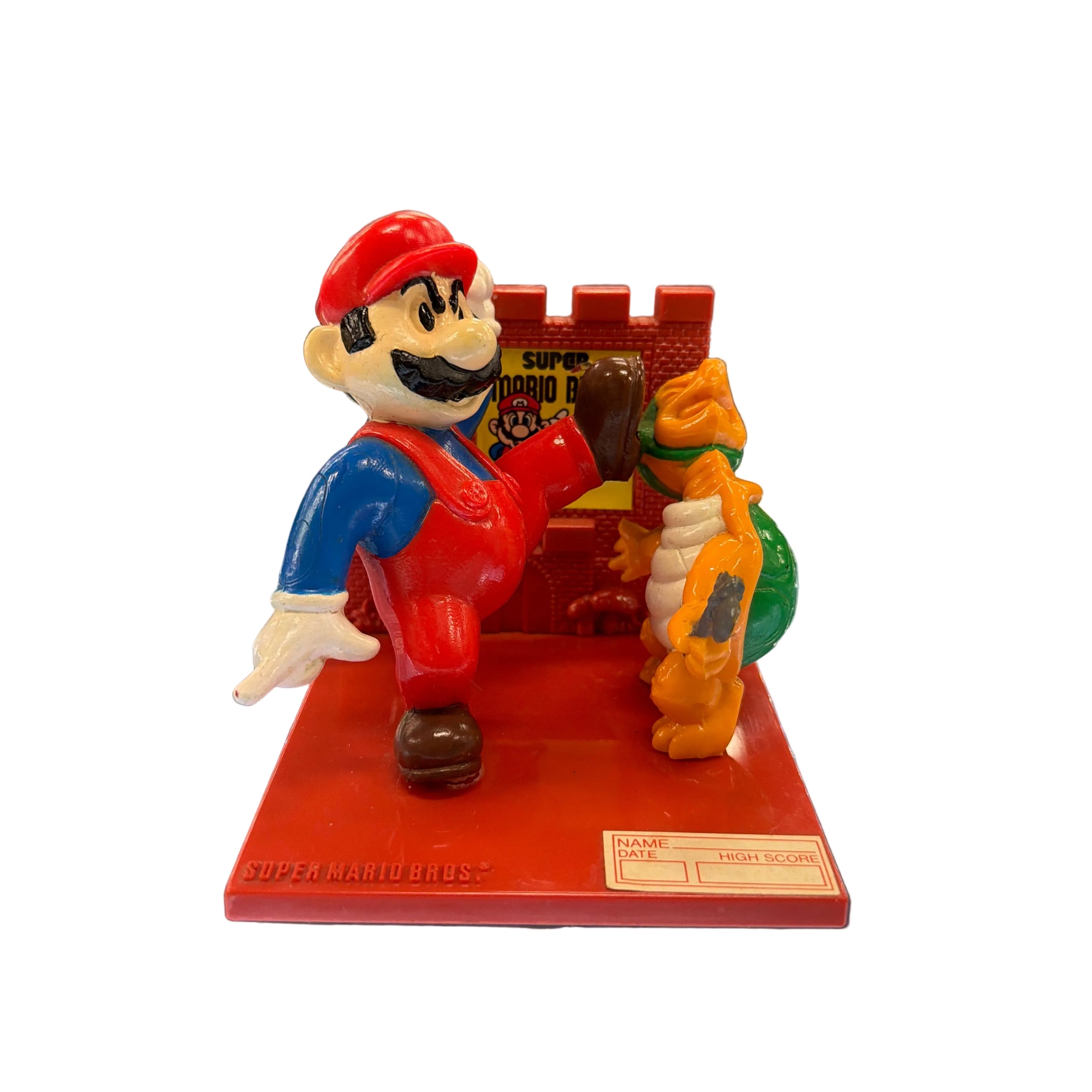 1988 Hasbro Super Mario Bros. "Mario Kicks One of the Hammer Brothers" Trophy Figure