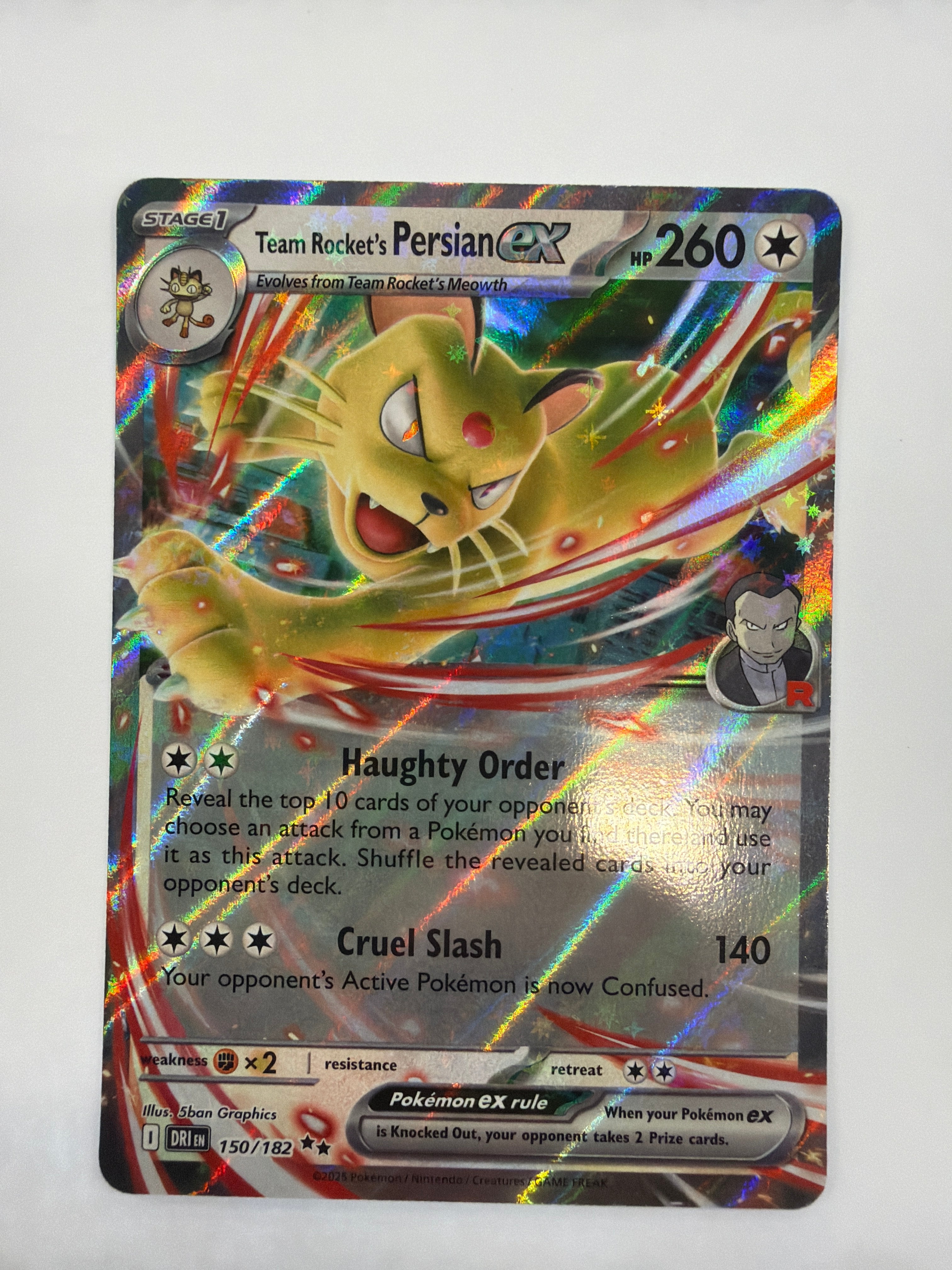 Pokémon TCG - Destined Rivals Team Rocket's Persian ex 150/182 NM