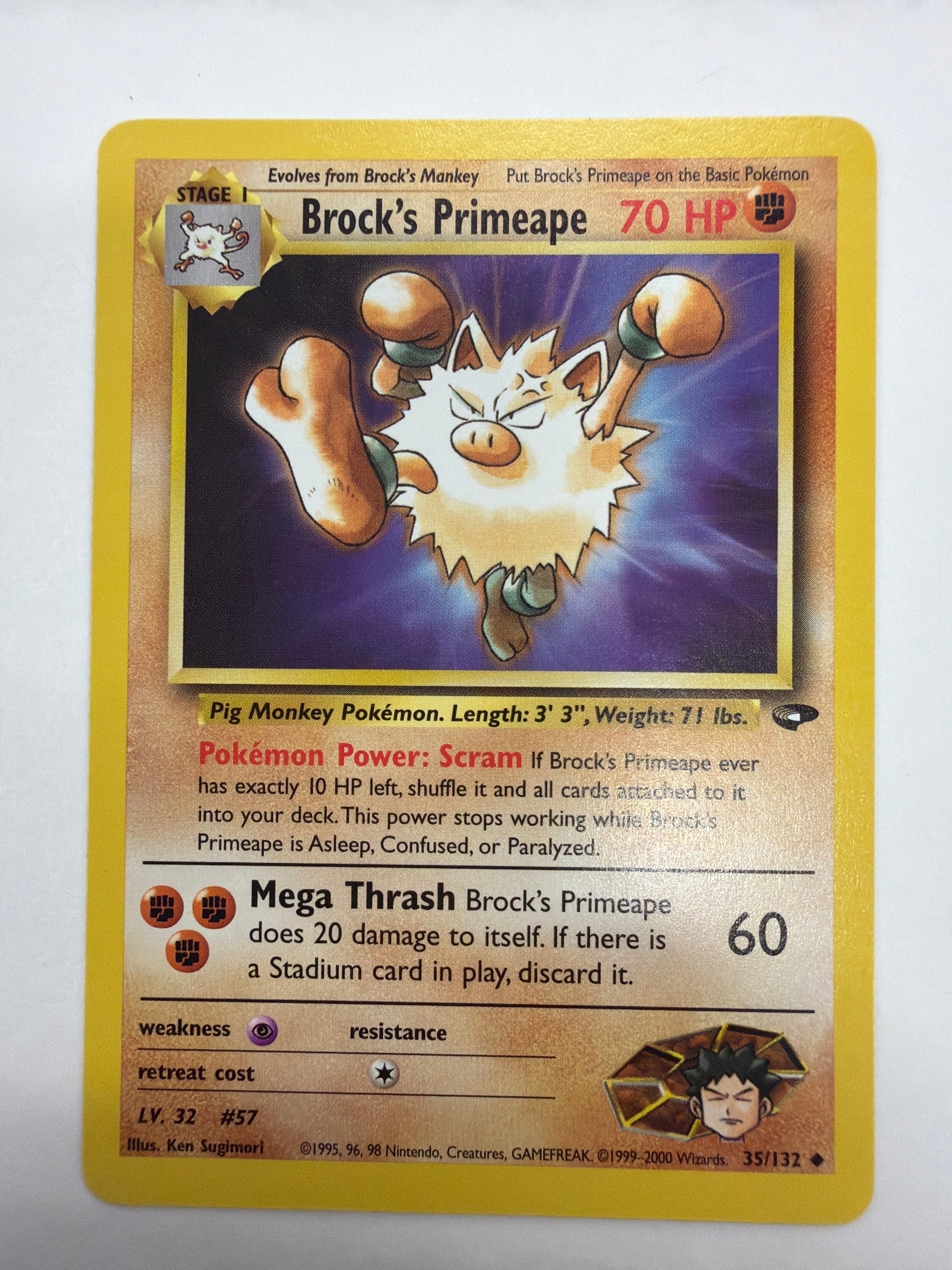Pokémon TCG - Gym Challenge Unlimited Brock's Primeape 35/132 Non-Holo NM