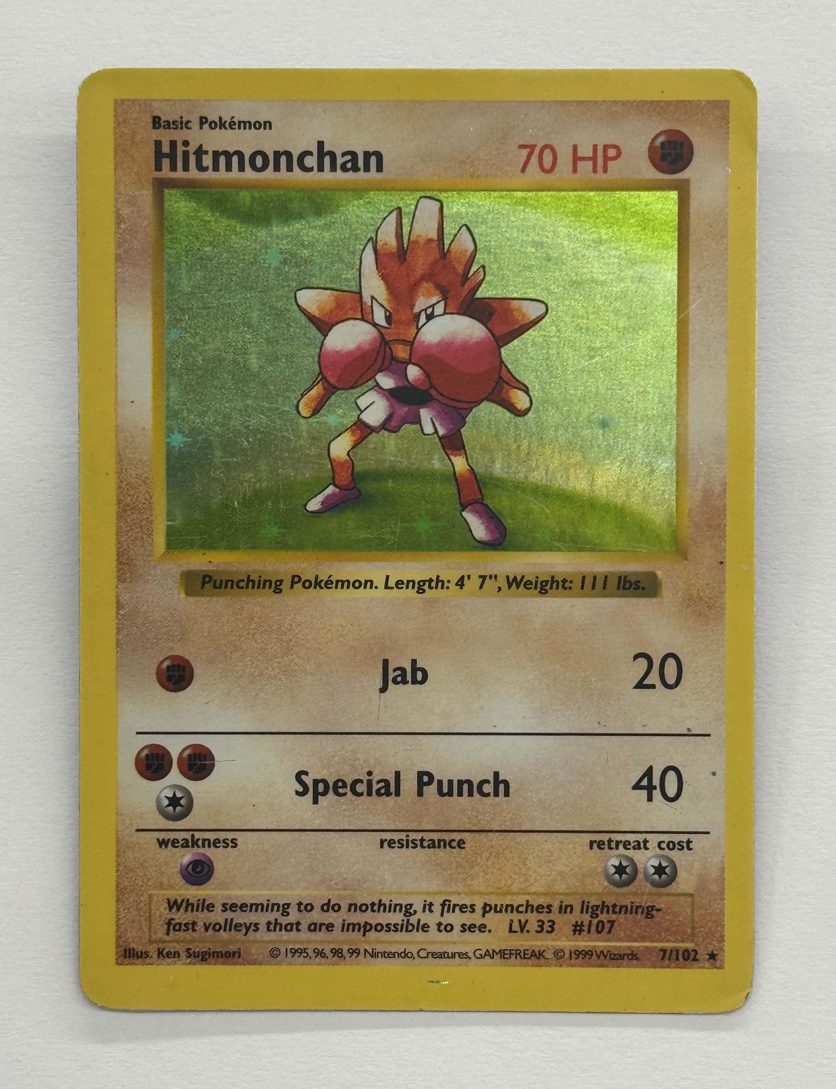 Pokémon TCG - Base Set Unlimited Shadowless Hitmonchan  7/102 HP