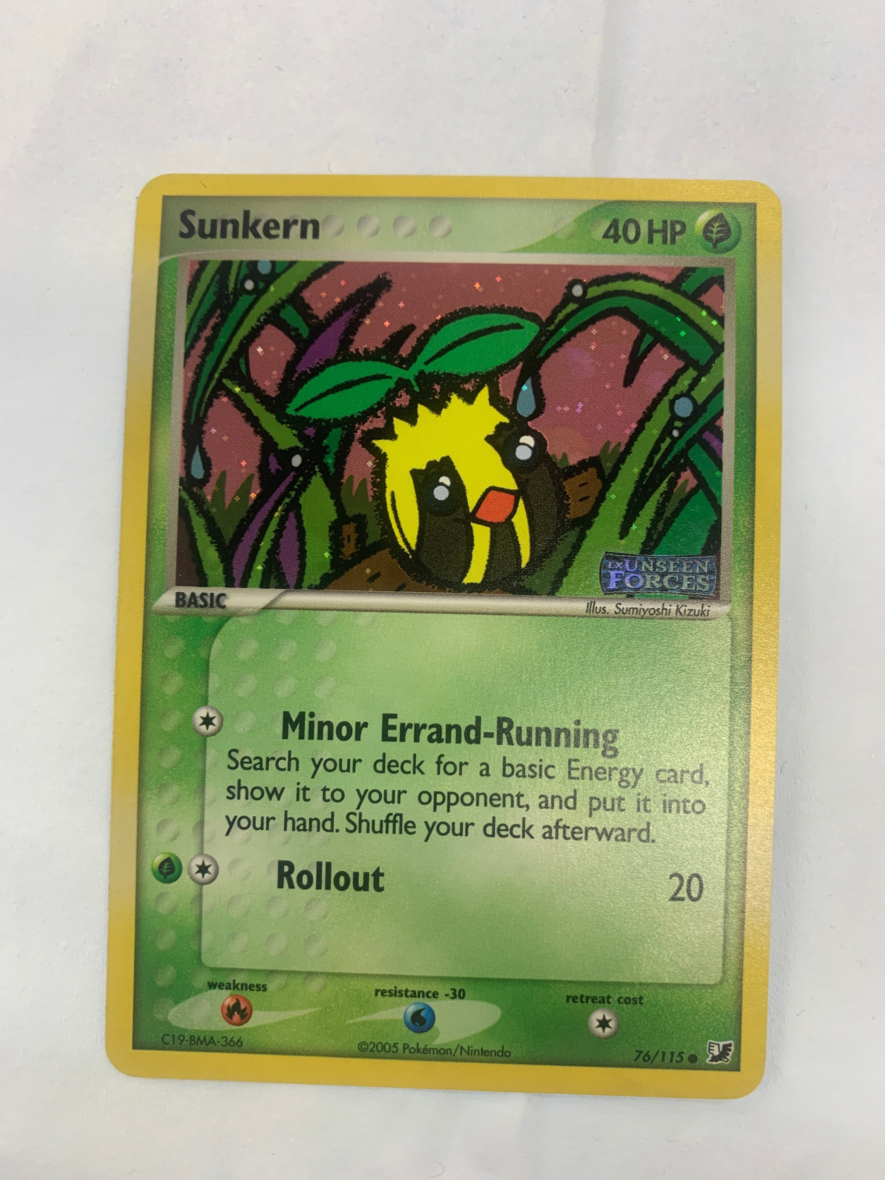 Pokémon TCG - Dragon Vault Sunkern (EX Unseen Forces Stamped) 76/115 NM
