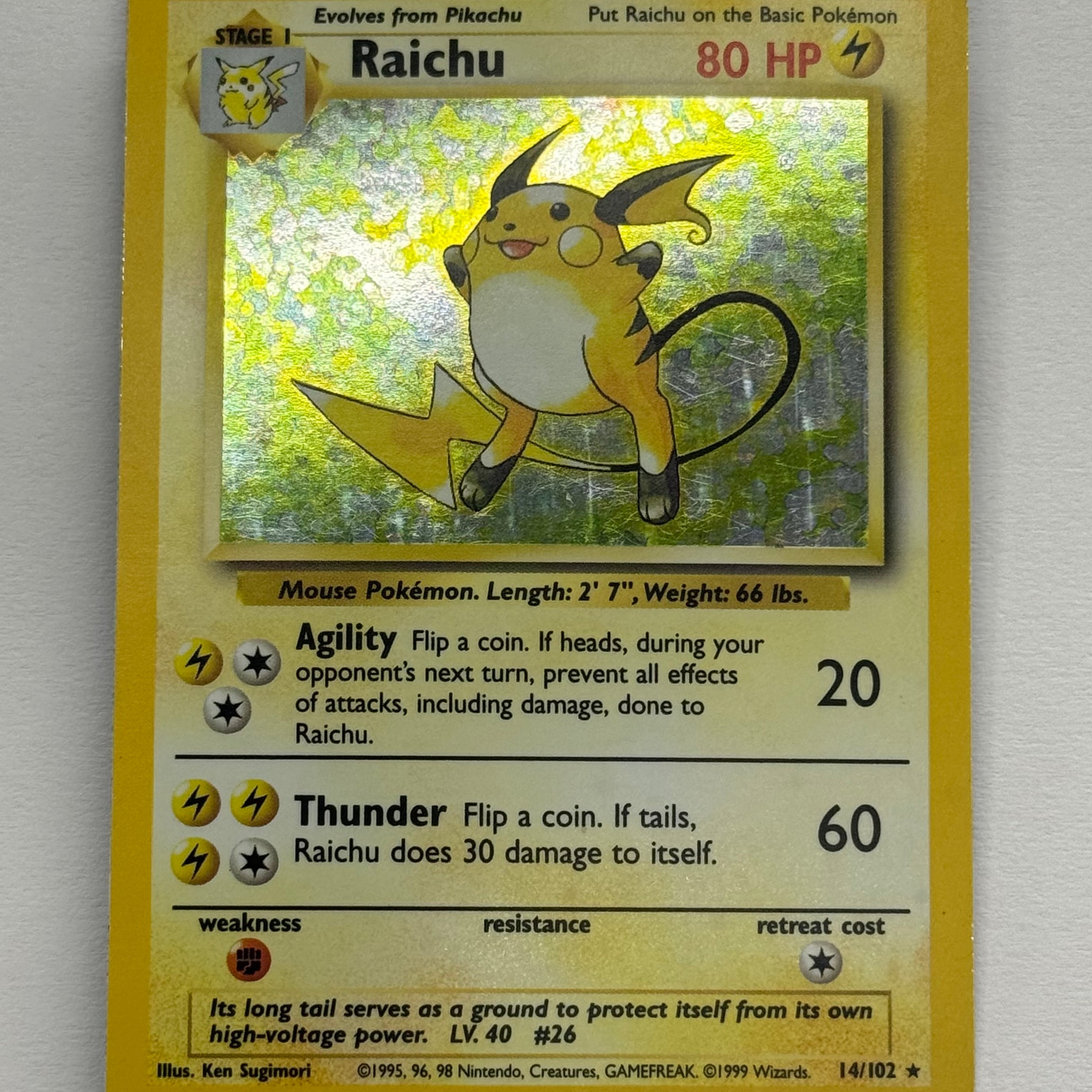 Pokémon TCG - Base Set Unlimited Raichu 14/102 LP