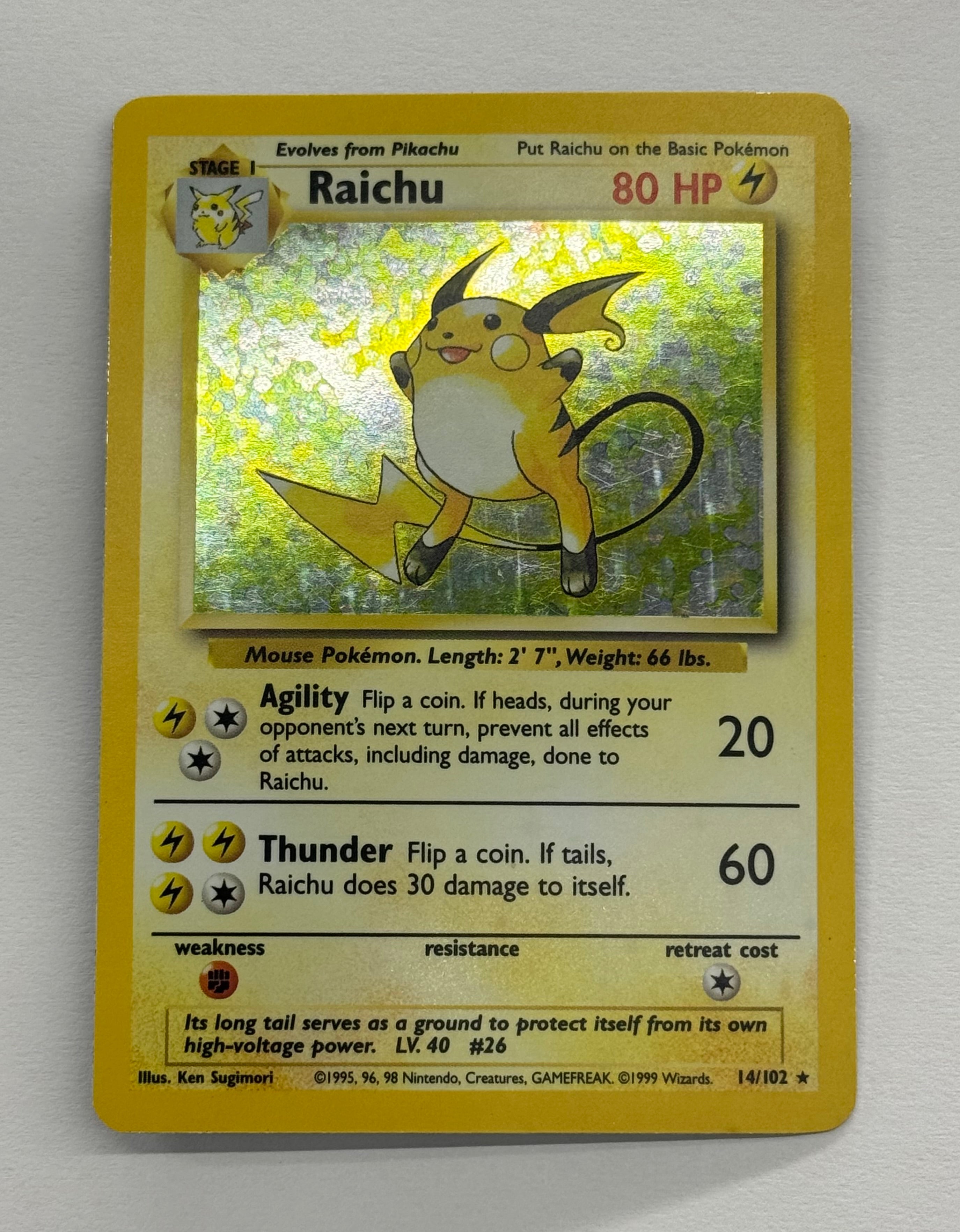 Pokémon TCG - Base Set Unlimited Raichu 14/102 LP