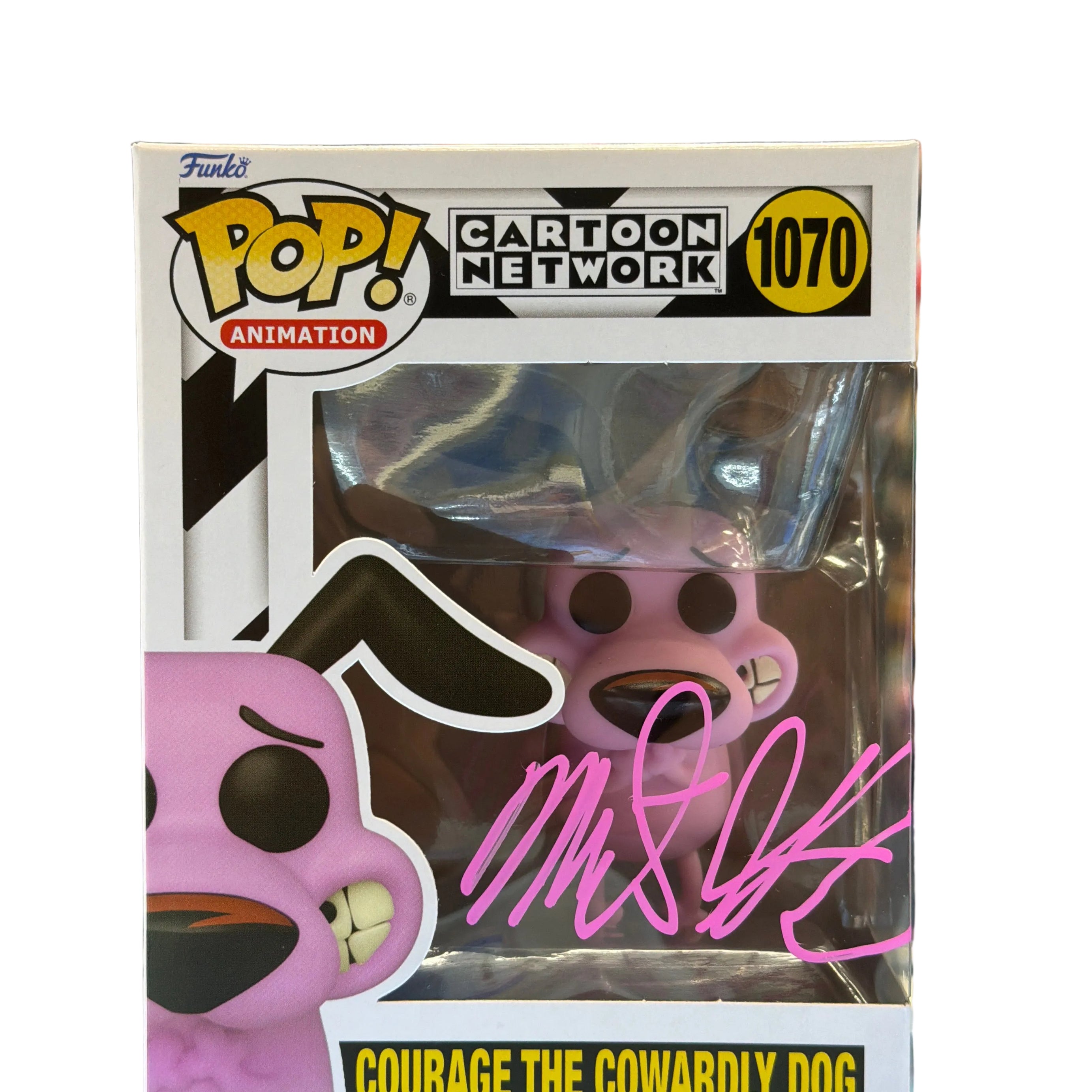SIGNED Funko Pop! Animation Cartoon Network Courage the Cowardly Dog #1070 ￼