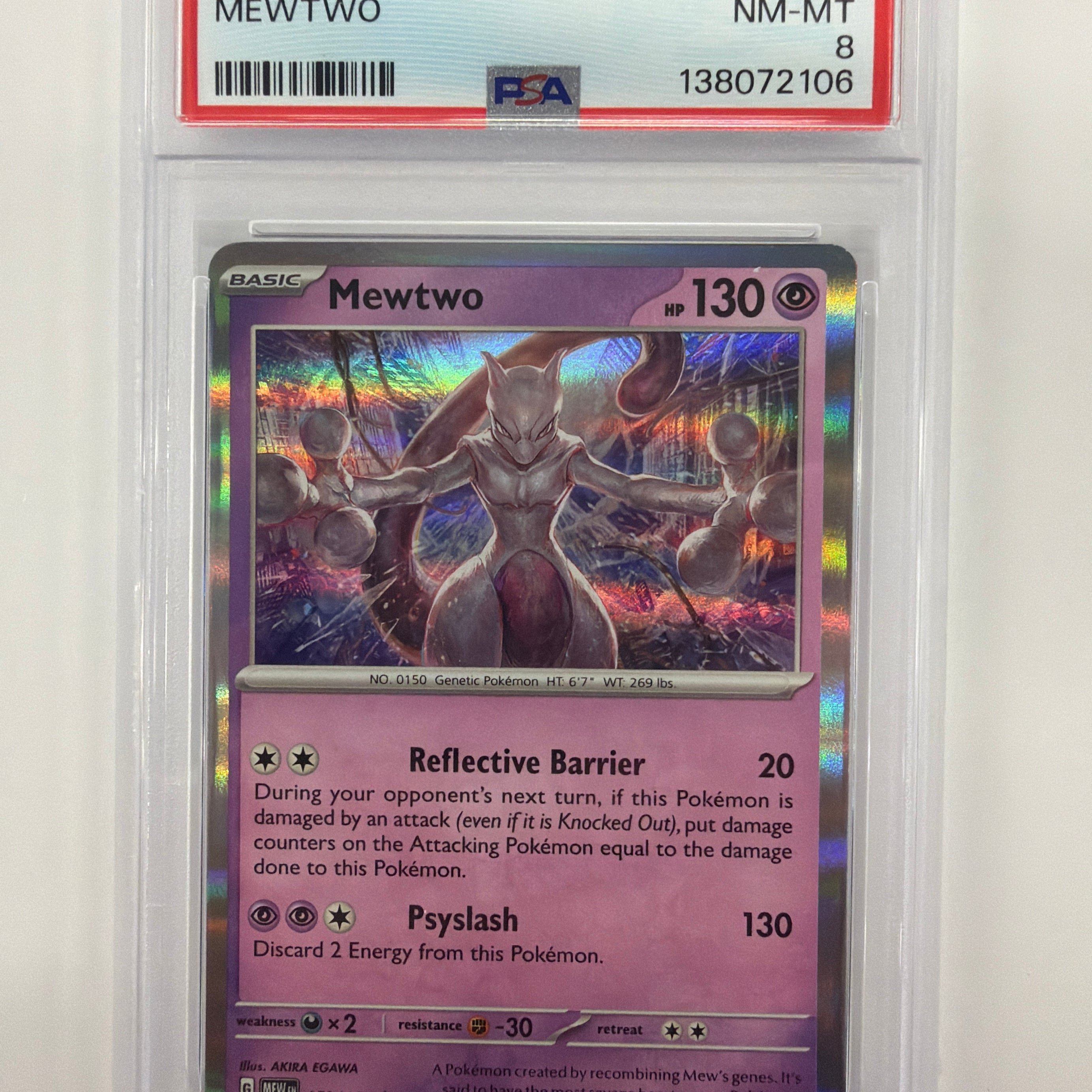 Pokémon TCG - PSA NM-MT 8 151 Mewtwo 150/165 Holo