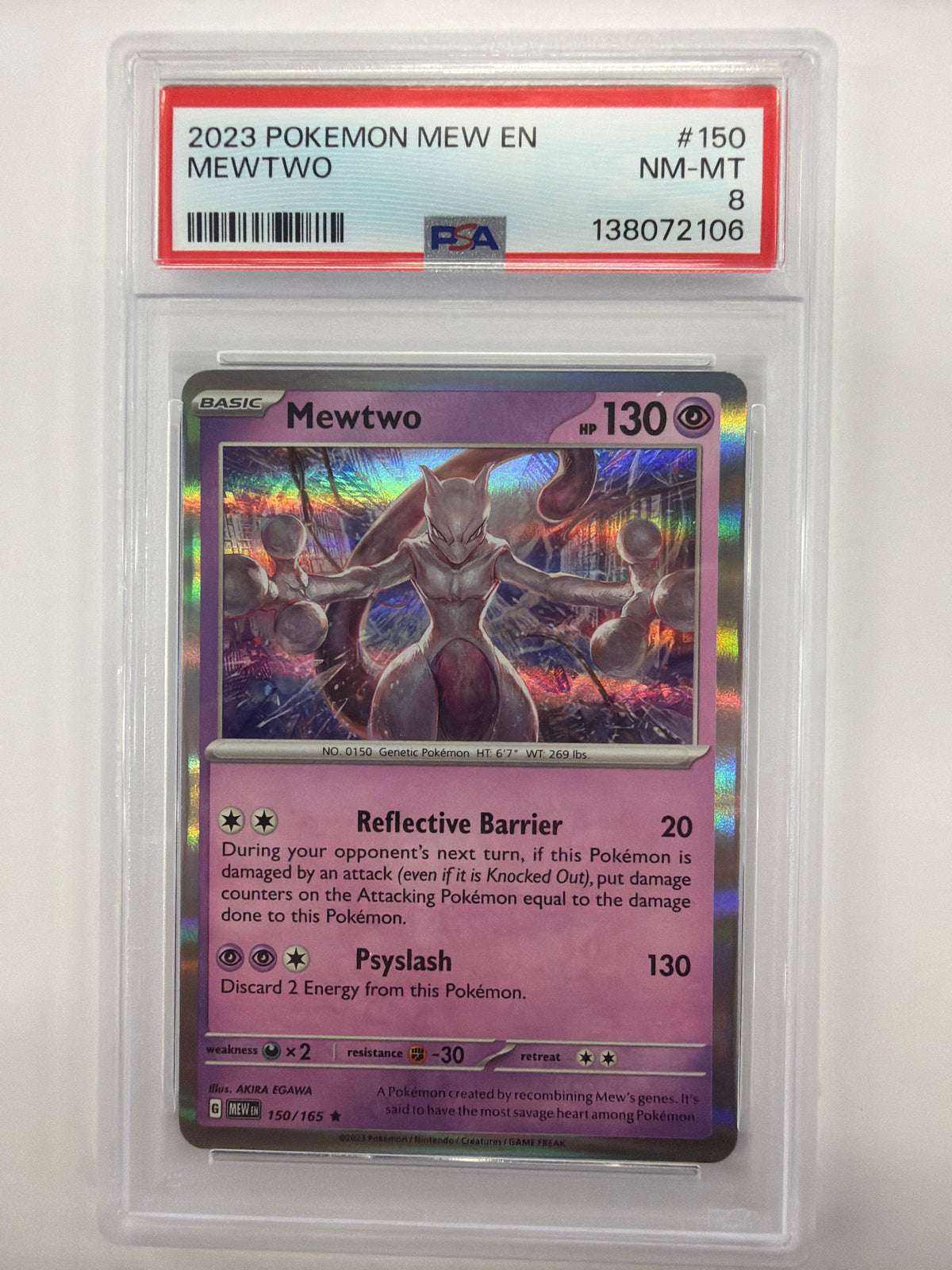 Pokémon TCG - PSA NM-MT 8 151 Mewtwo 150/165 Holo