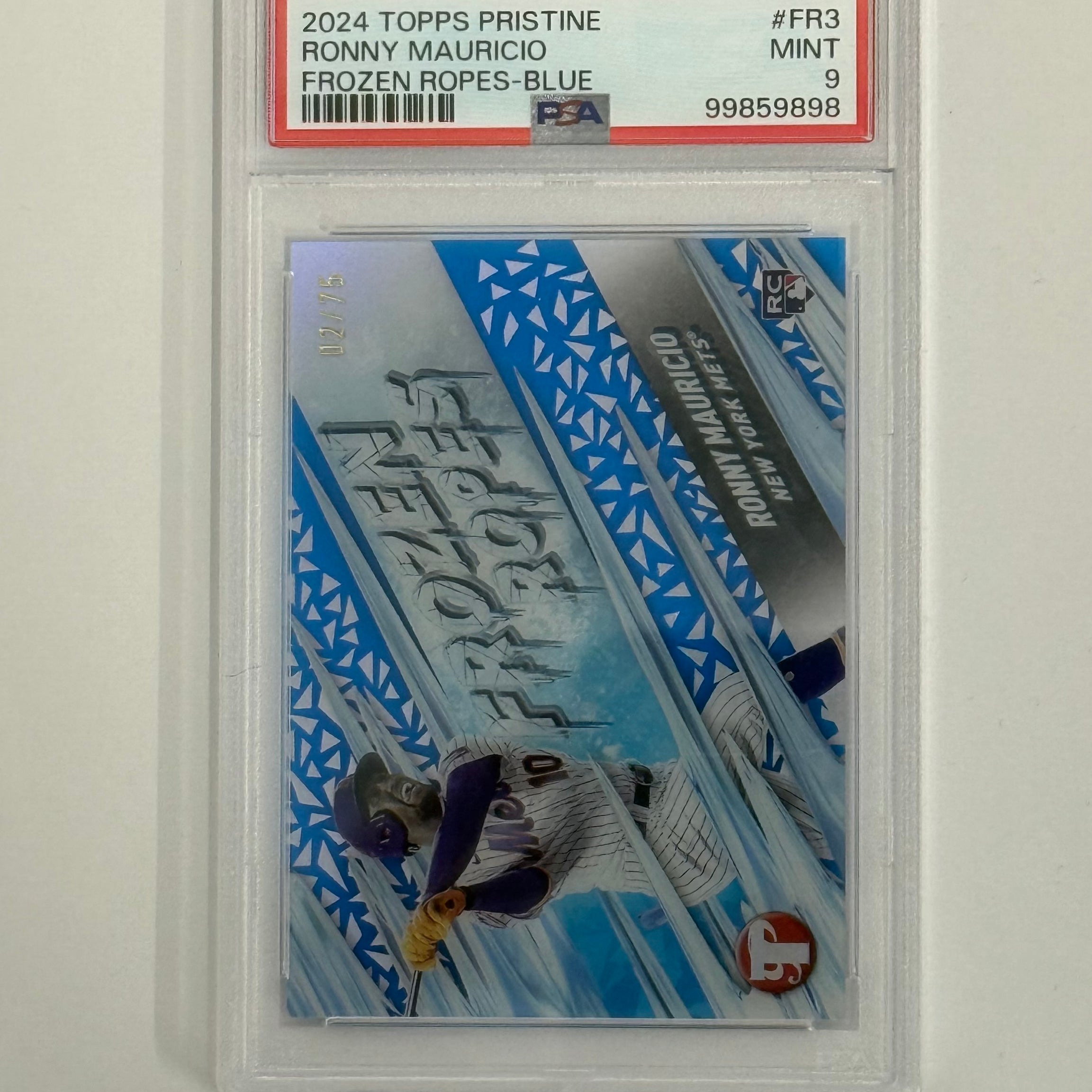 2024 Topps Pristine PSA 9 MINT Ronny Mauricio Frozen Ropes #FR3 Blue Numbered 02/75