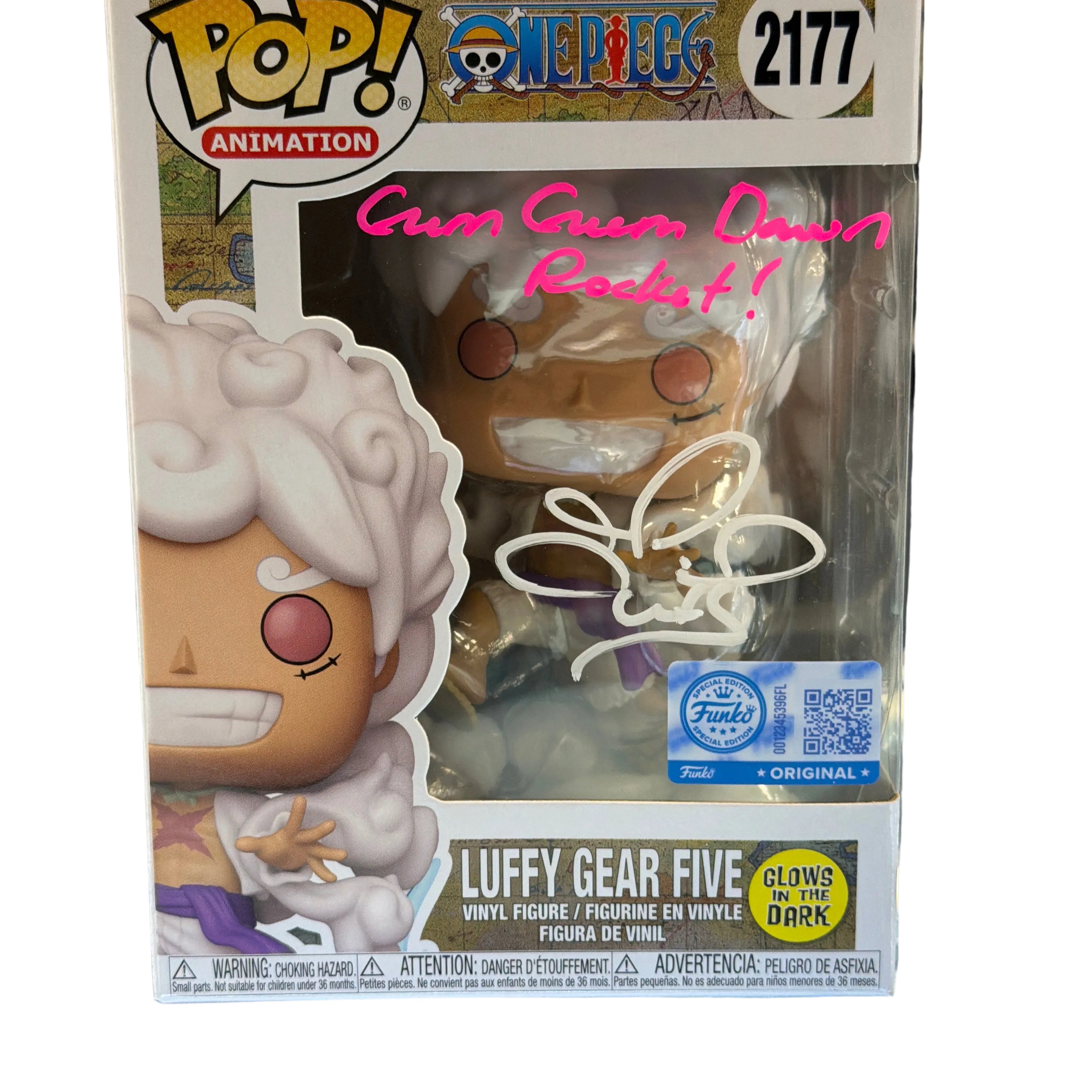 (SIGNED) Funko Pop! Animation One Piece Luffy Gear Five GITD Funko Special Edition #2177