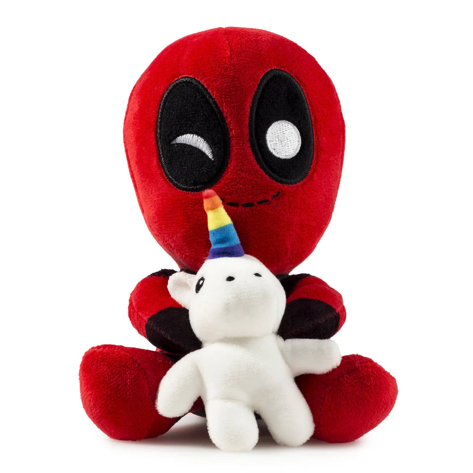 Kidrobot Marvel Deadpool Riding a Unicorn Phunny Plush