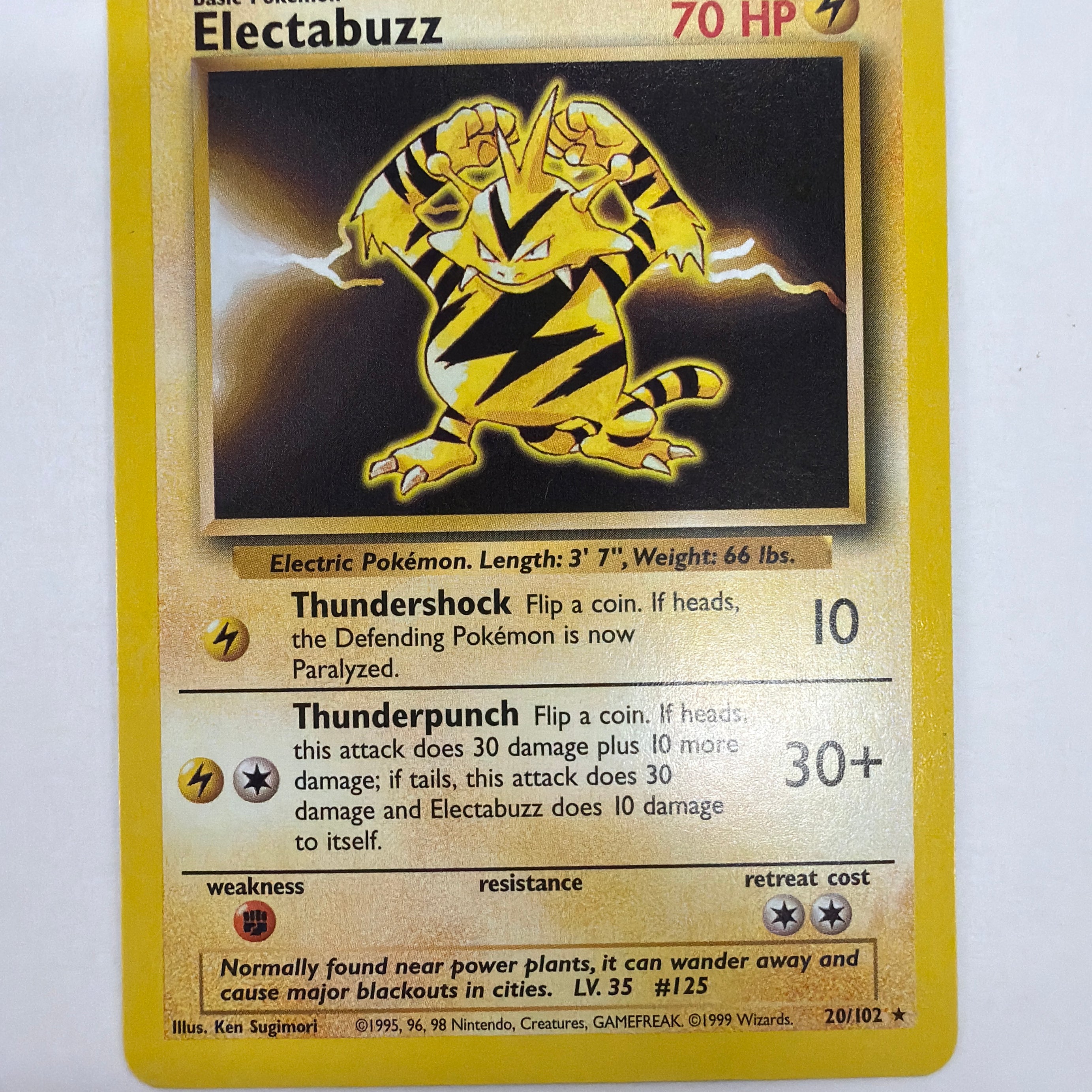 Pokémon TCG - Base Set Unlimited Electabuzz 20/102 Non-Holo NM
