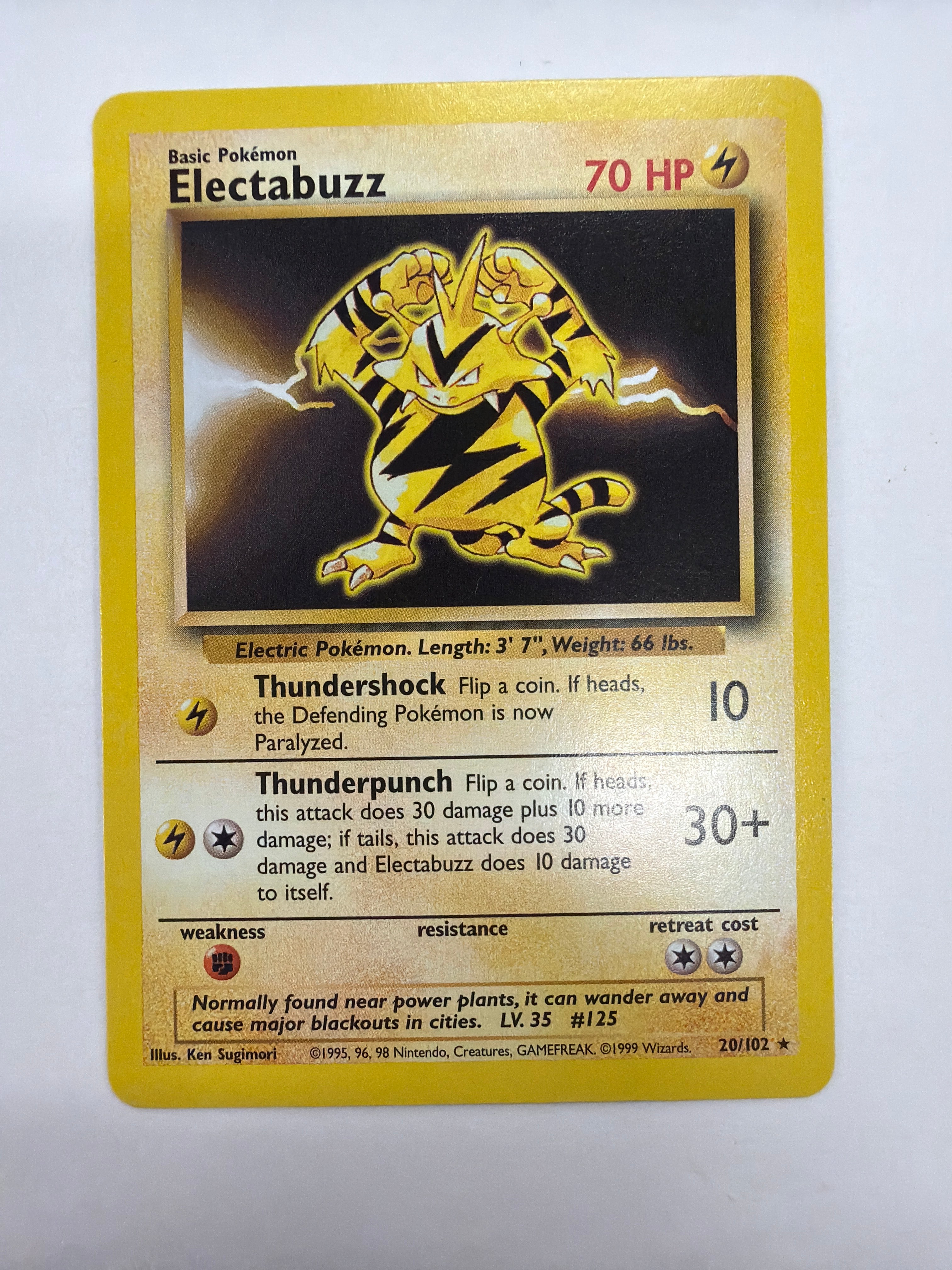Pokémon TCG - Base Set Unlimited Electabuzz 20/102 Non-Holo NM