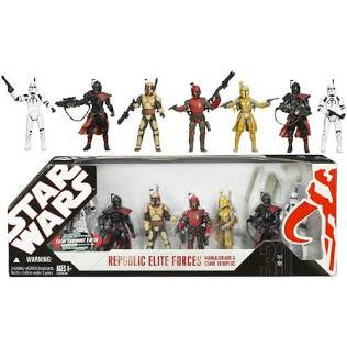 Hasbro Star Wars Republic Elite Forces Mandolarian & Clone Troppers EEE Action Figures